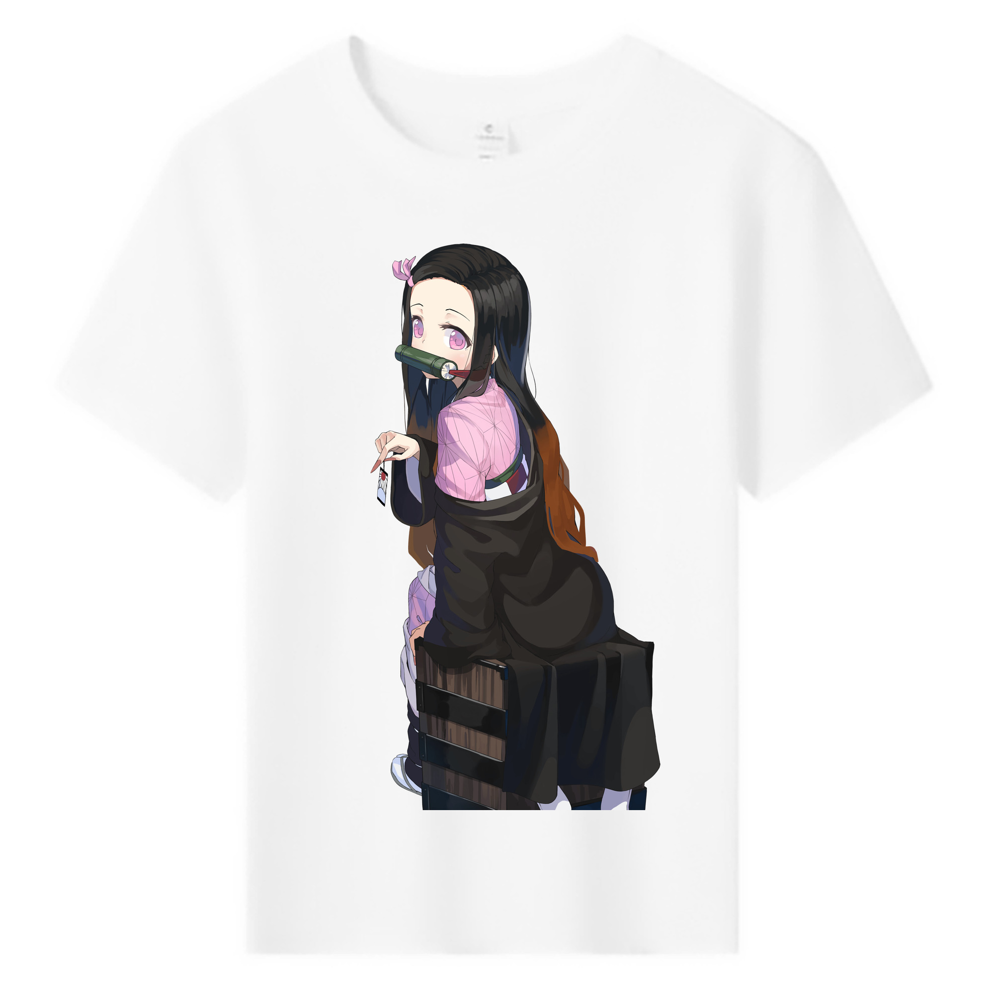 （画像用） 鬼滅の刃（きめつのやいば）竈門 禰󠄀豆子／かまど ねずこ Kamado Nezuko 綿100％キッズTシャツ（フロントプリント）
