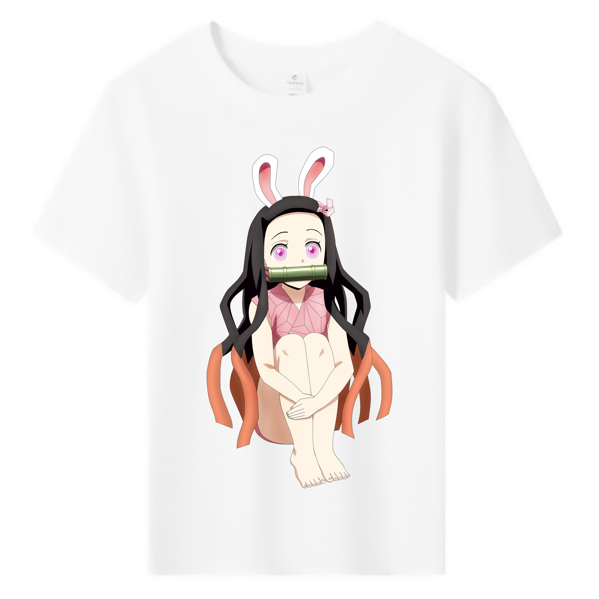 （画像用） 鬼滅の刃（きめつのやいば）竈門 禰󠄀豆子／かまど ねずこ Kamado Nezuko 綿100％キッズTシャツ（フロントプリント）