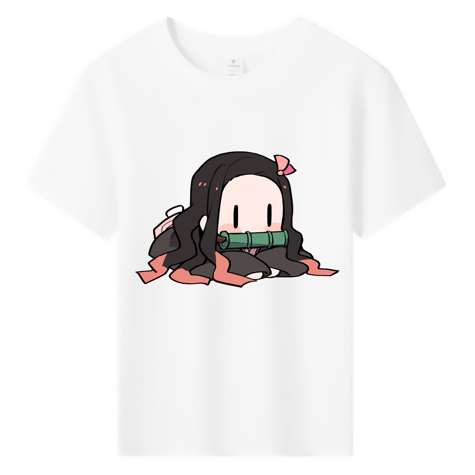 （画像用） 鬼滅の刃（きめつのやいば）竈門 禰󠄀豆子／かまど ねずこ Kamado Nezuko 綿100％キッズTシャツ（フロントプリント）