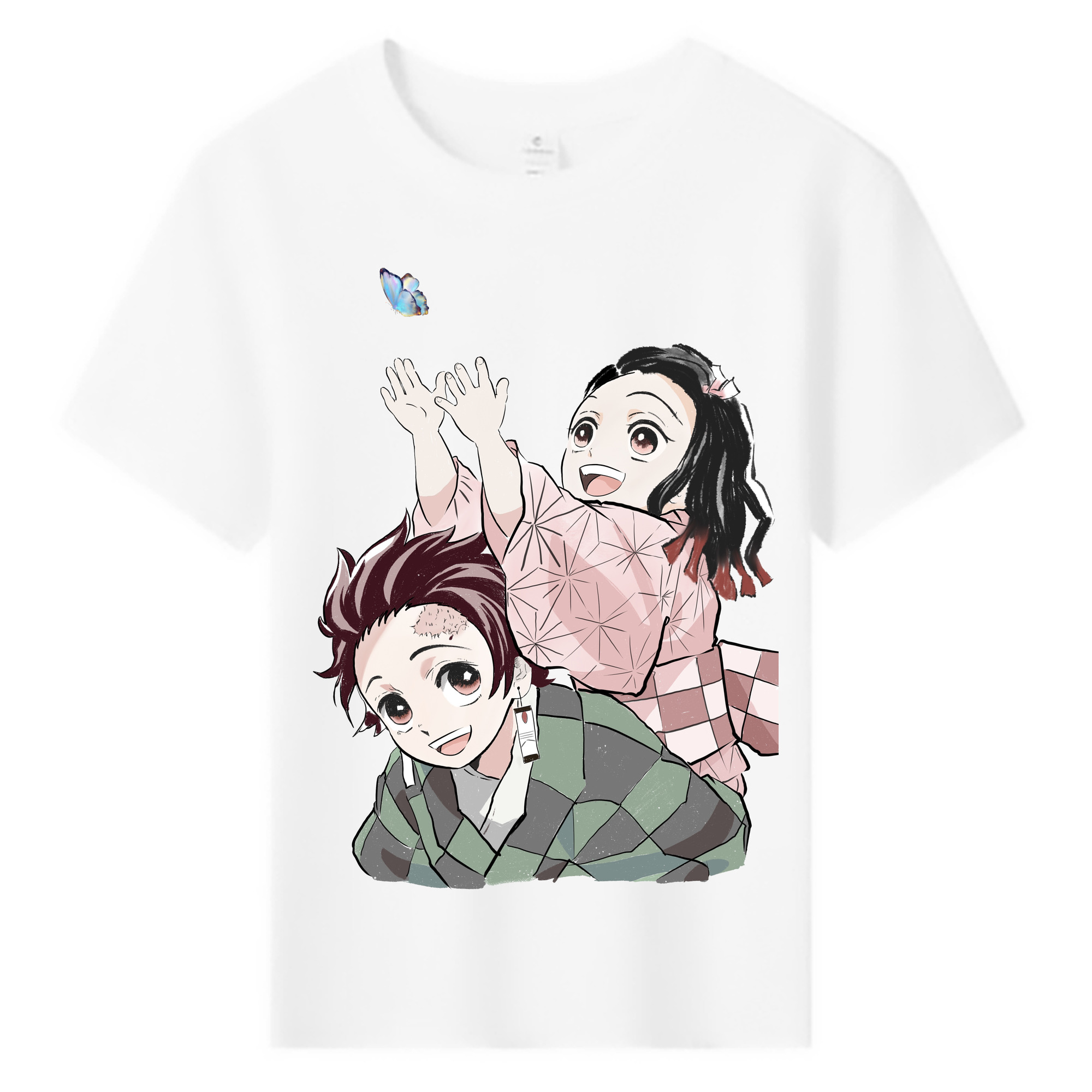 （画像用） 鬼滅の刃（きめつのやいば）竈門 禰󠄀豆子／かまど ねずこ Kamado Nezuko 綿100％キッズTシャツ（フロントプリント）