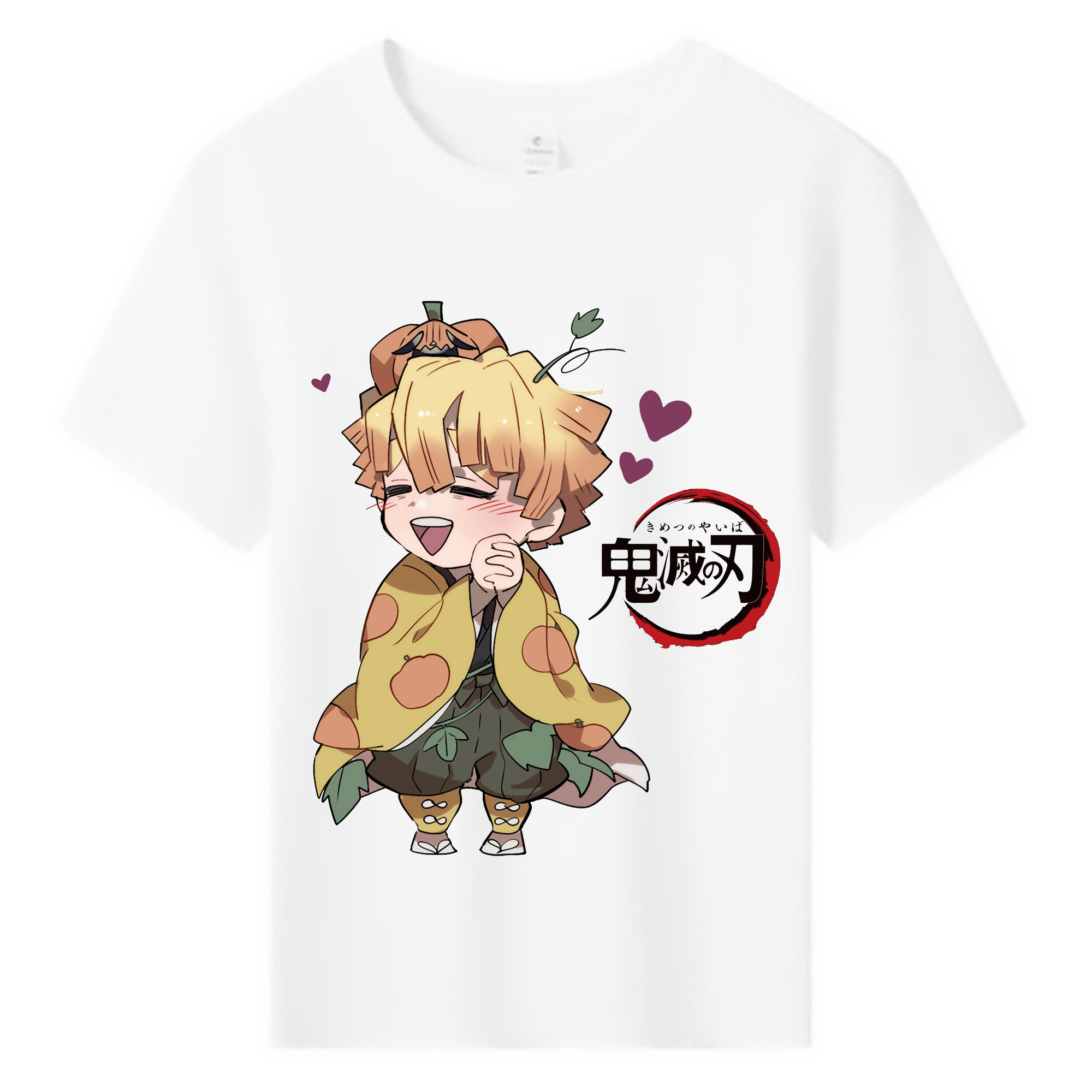 （画像用） 鬼滅の刃（きめつのやいば）我妻 善逸／あがつま ぜんいつ Agatsuma Zenitsu 綿100％キッズTシャツ（フロントプリント）