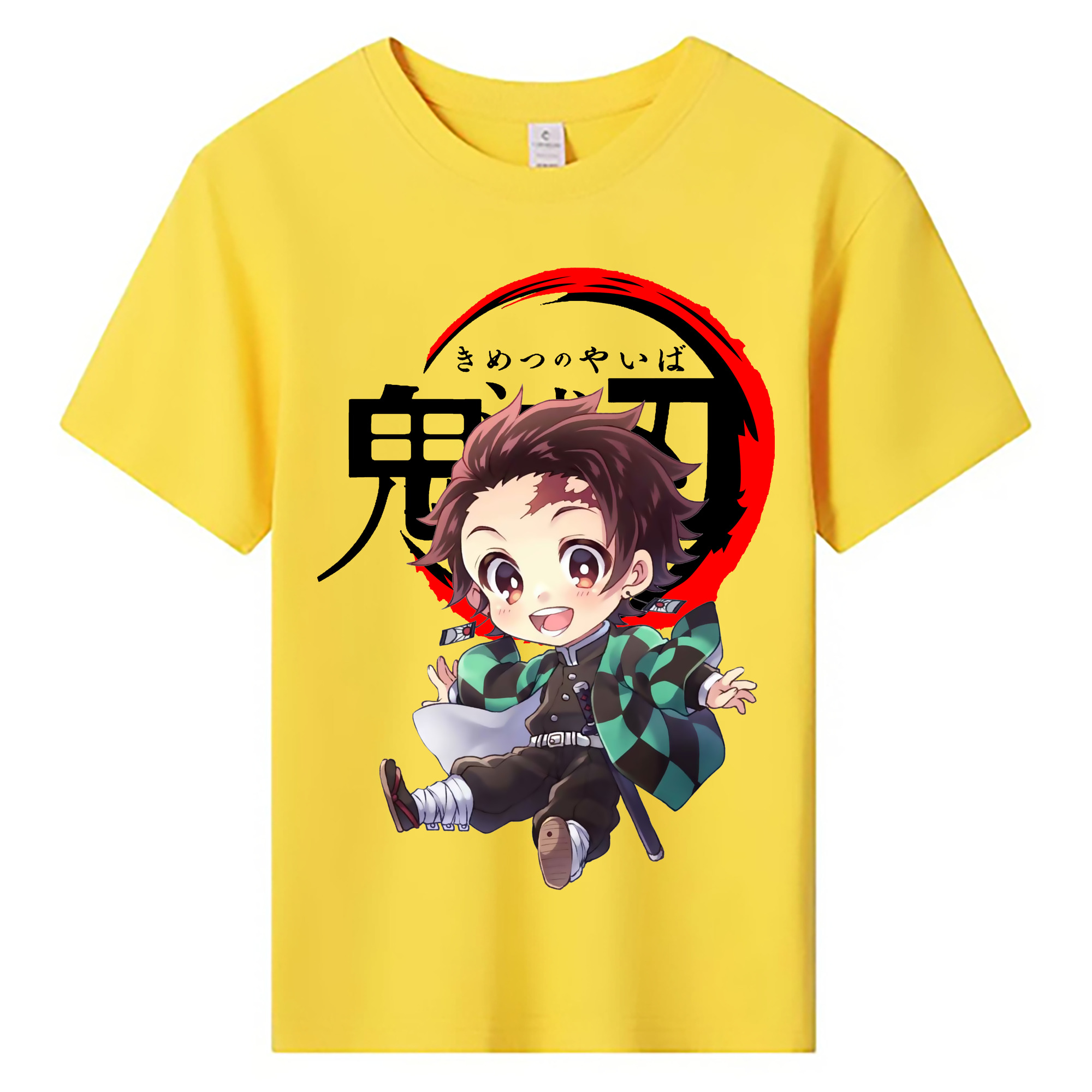 （画像用） 鬼滅の刃 竈門 炭治郎／かまど たんじろう Kamado Tanjirou 綿100％キッズTシャツ（フロントプリント）
