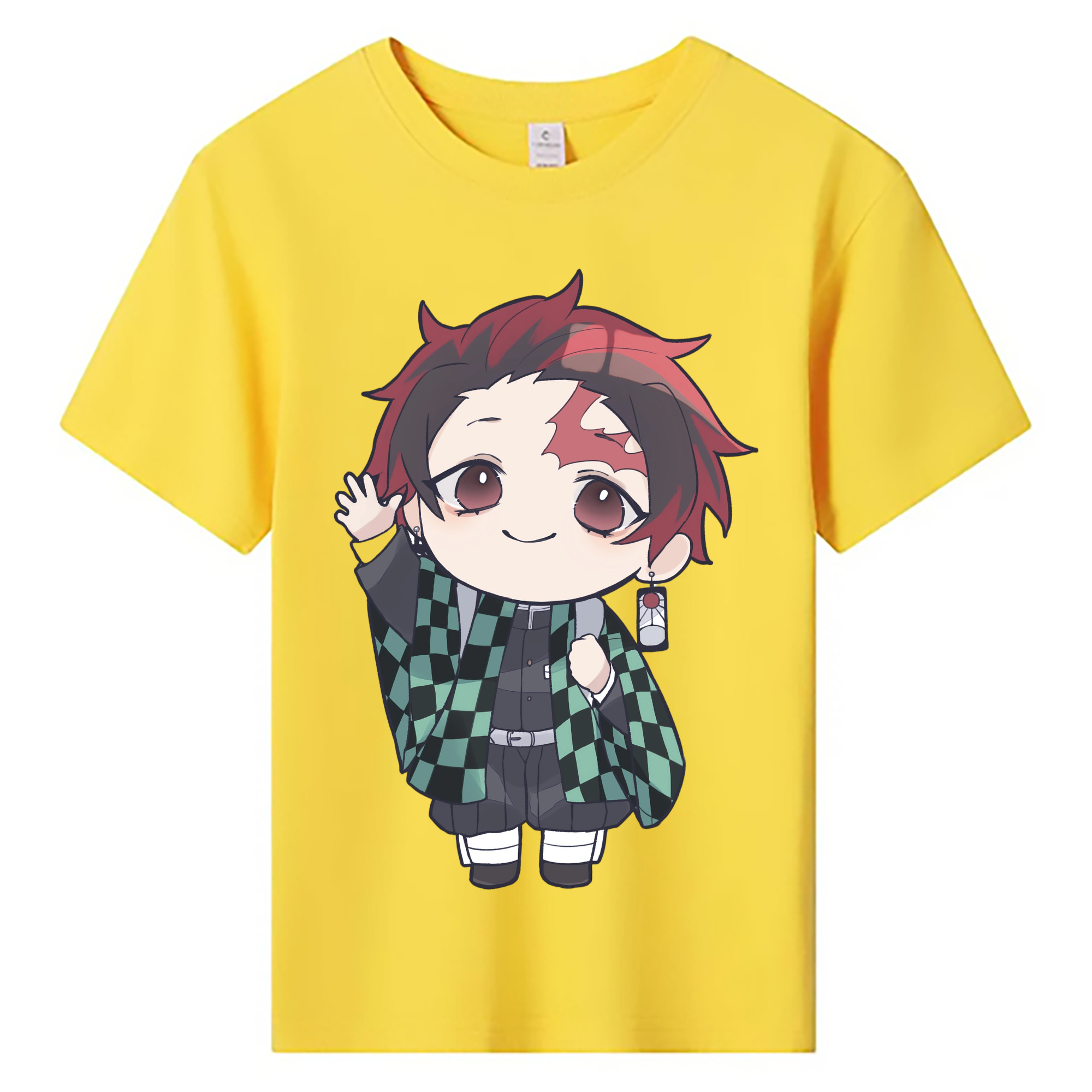 （画像用） 鬼滅の刃 竈門 炭治郎／かまど たんじろう Kamado Tanjirou 綿100％キッズTシャツ（フロントプリント）