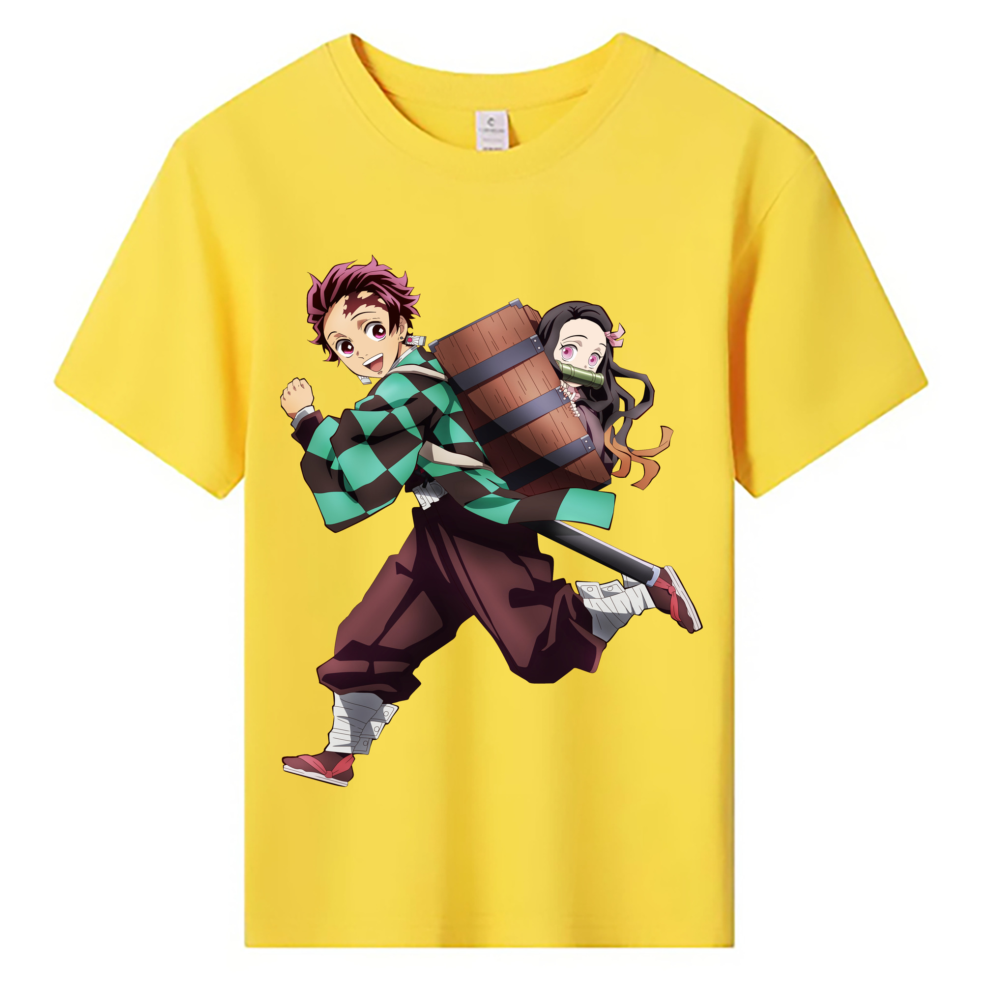 （画像用） 鬼滅の刃 竈門 炭治郎／かまど たんじろう Kamado Tanjirou 綿100％キッズTシャツ（フロントプリント）