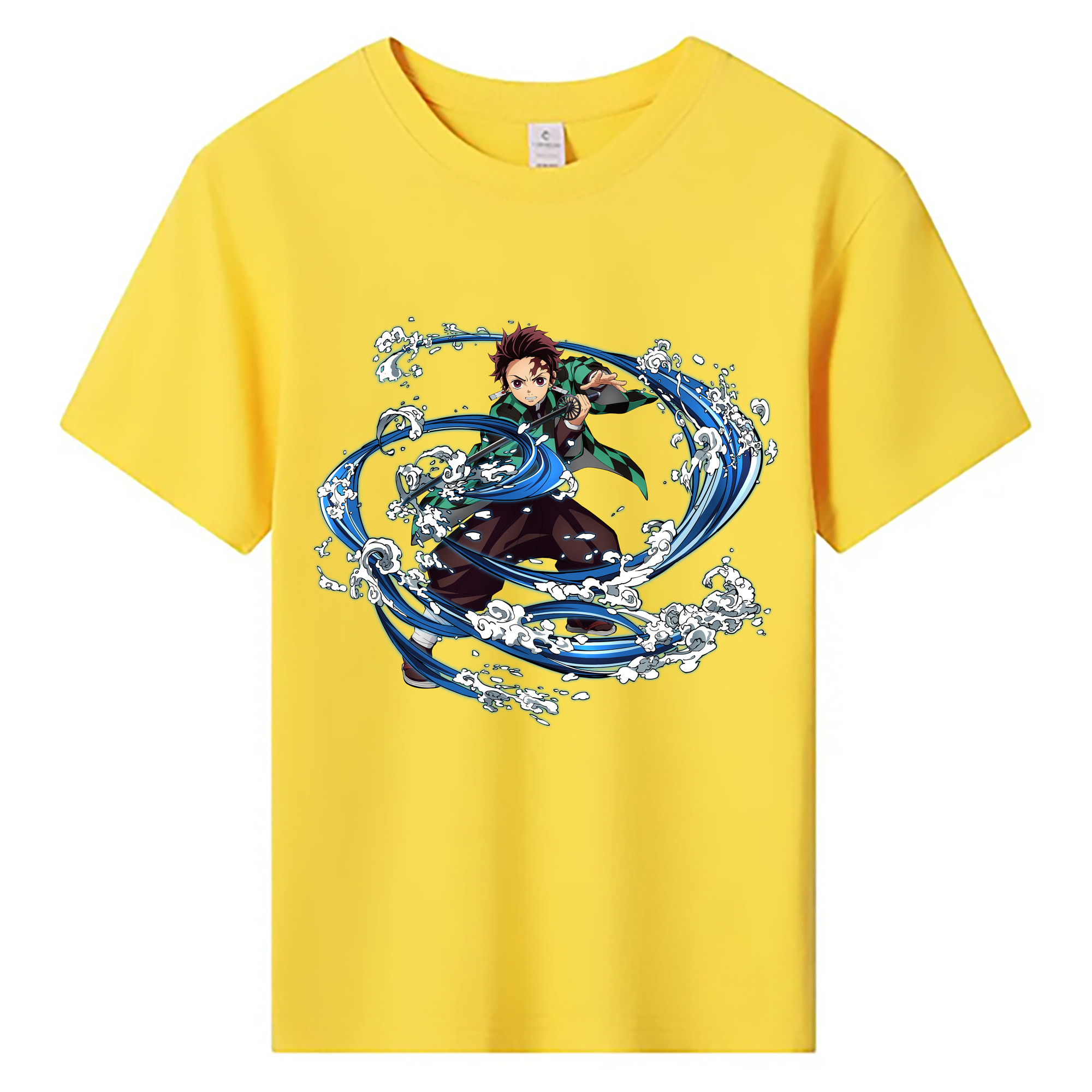 （画像用） 鬼滅の刃 竈門 炭治郎／かまど たんじろう Kamado Tanjirou 綿100％キッズTシャツ（フロントプリント）