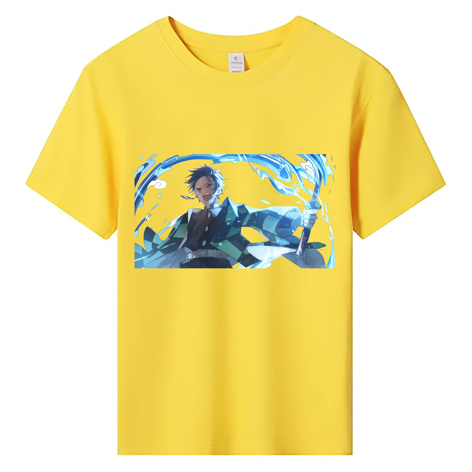 （画像用） 鬼滅の刃 竈門 炭治郎／かまど たんじろう Kamado Tanjirou 綿100％キッズTシャツ（フロントプリント）