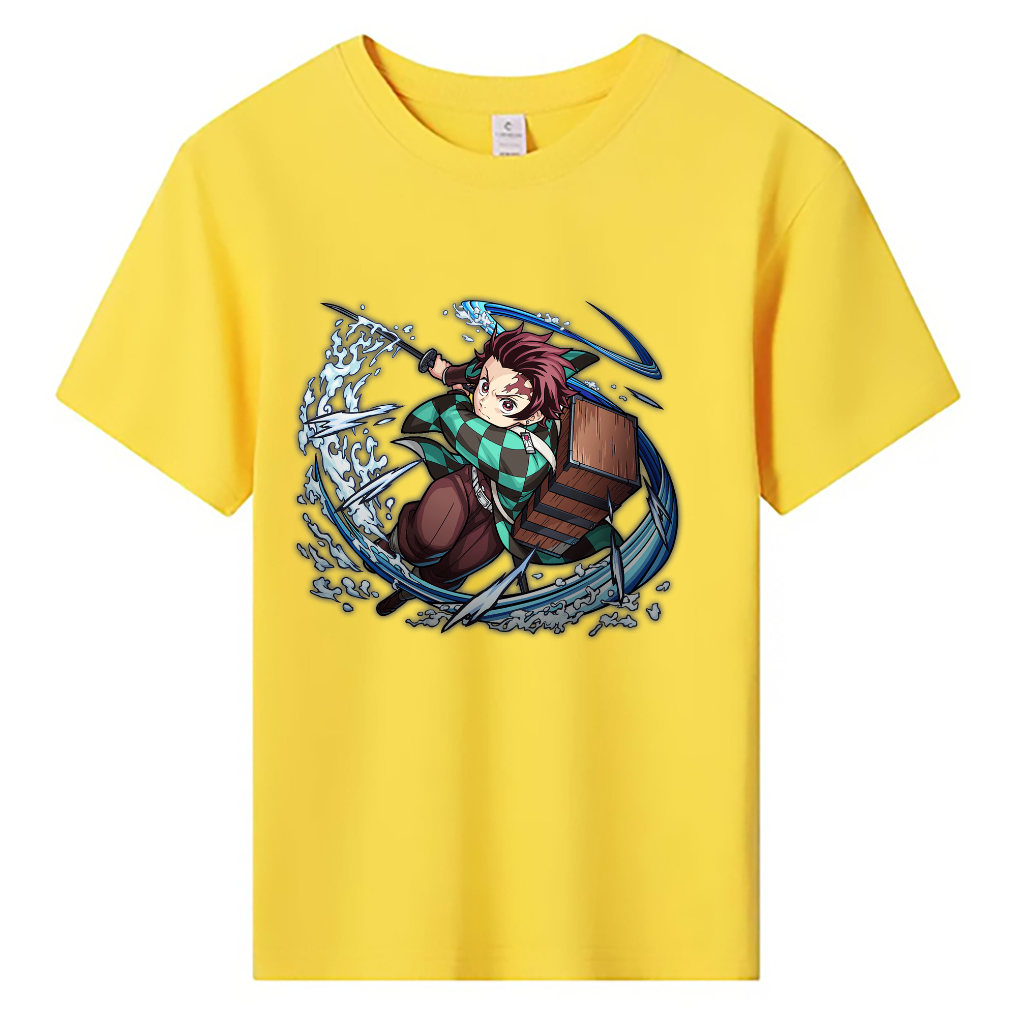 （画像用） 鬼滅の刃 竈門 炭治郎／かまど たんじろう Kamado Tanjirou 綿100％キッズTシャツ（フロントプリント）