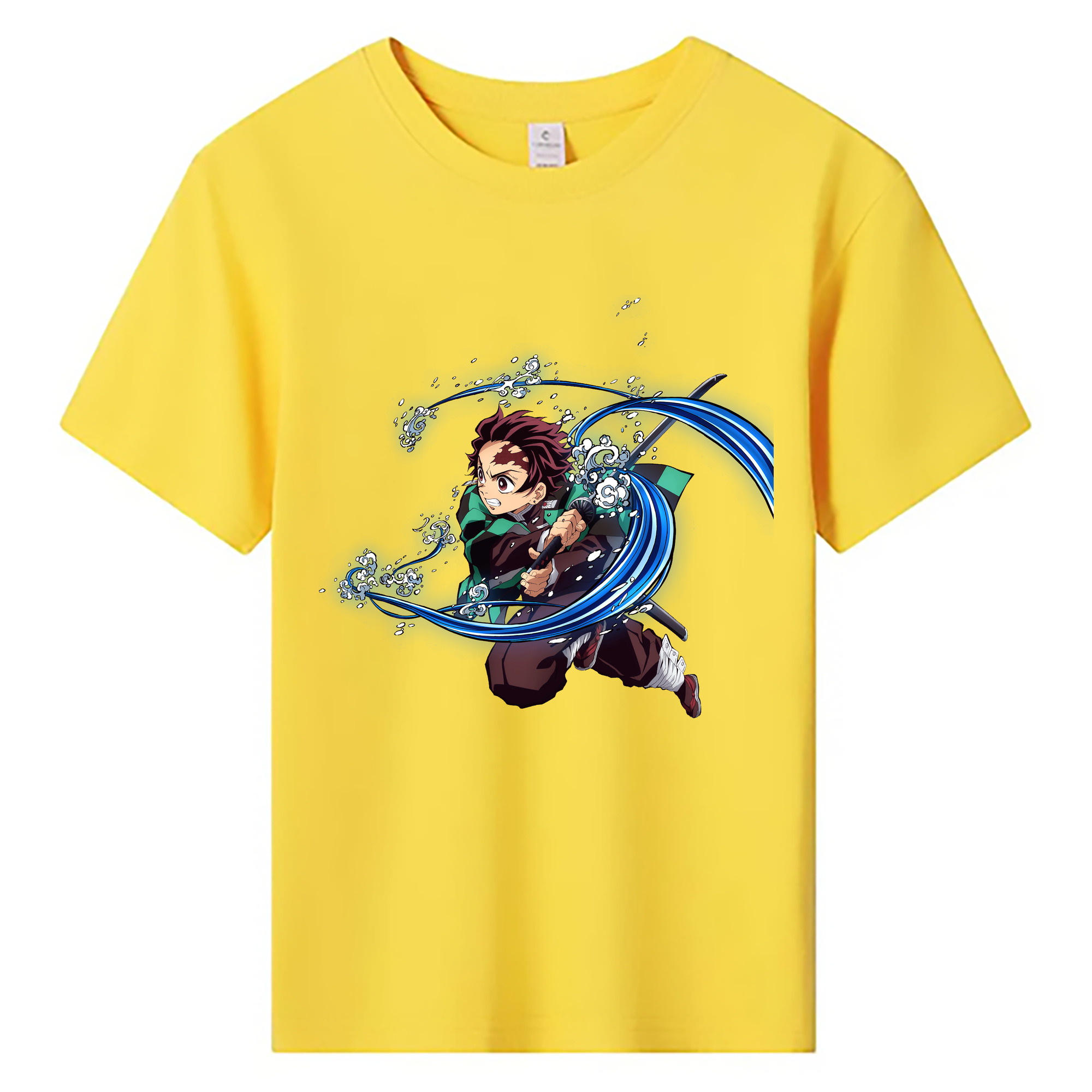 （画像用） 鬼滅の刃 竈門 炭治郎／かまど たんじろう Kamado Tanjirou 綿100％キッズTシャツ（フロントプリント）