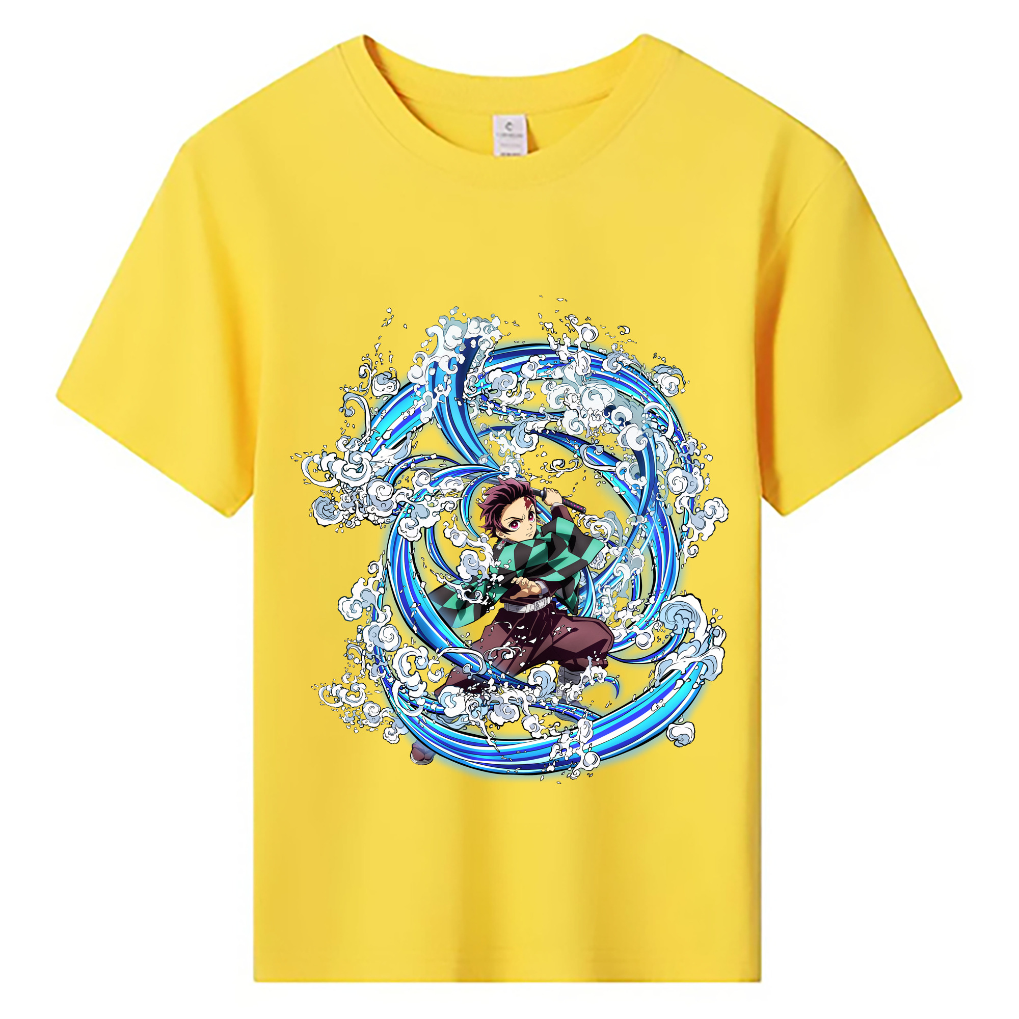 （画像用） 鬼滅の刃 竈門 炭治郎／かまど たんじろう Kamado Tanjirou 綿100％キッズTシャツ（フロントプリント）