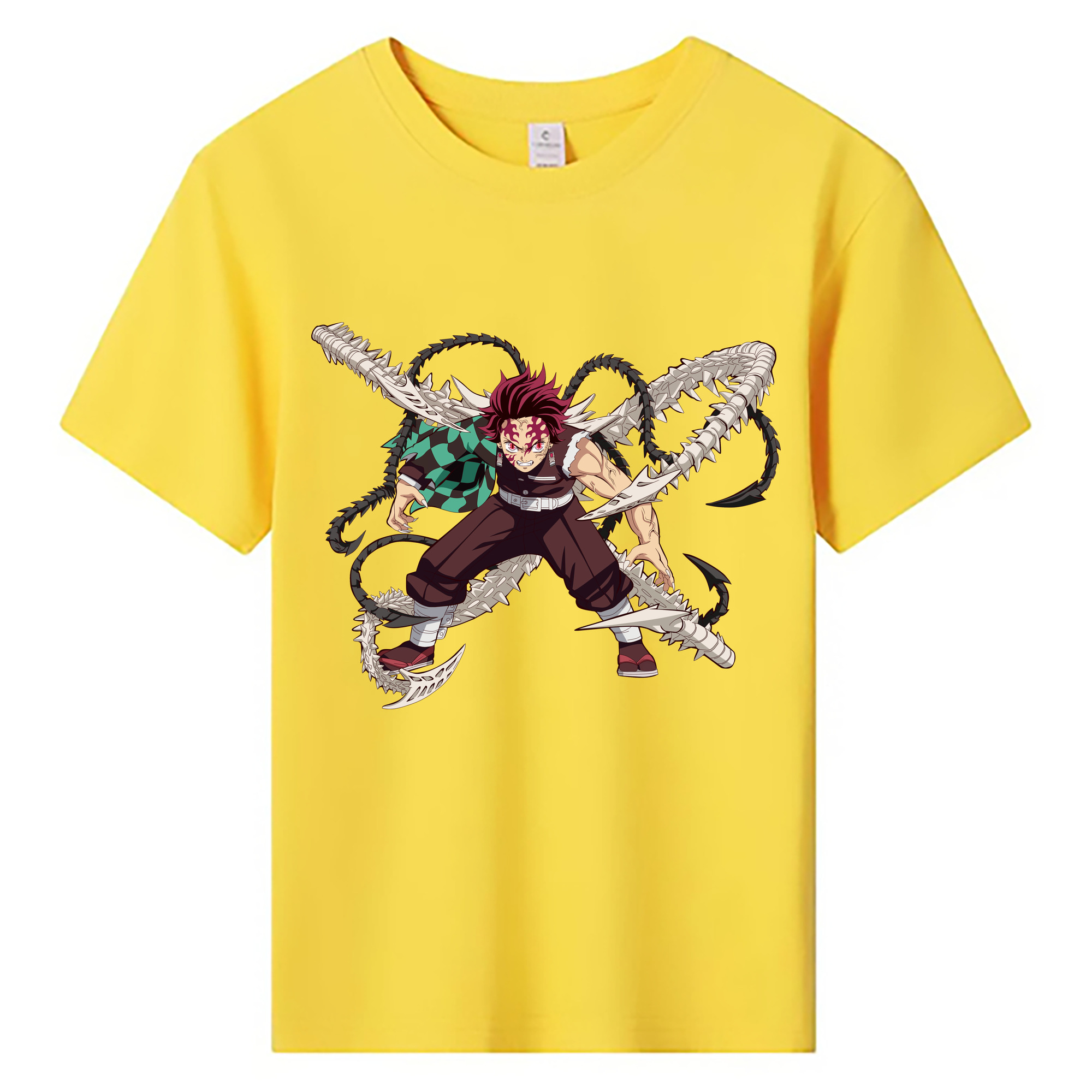 （画像用） 鬼滅の刃 竈門 炭治郎／かまど たんじろう Kamado Tanjirou 綿100％キッズTシャツ（フロントプリント）