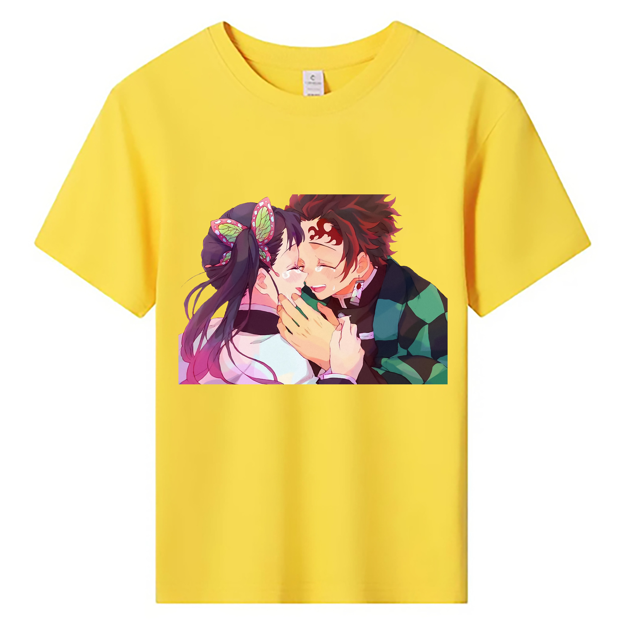 （画像用） 鬼滅の刃 竈門 炭治郎／かまど たんじろう Kamado Tanjirou 綿100％キッズTシャツ（フロントプリント）