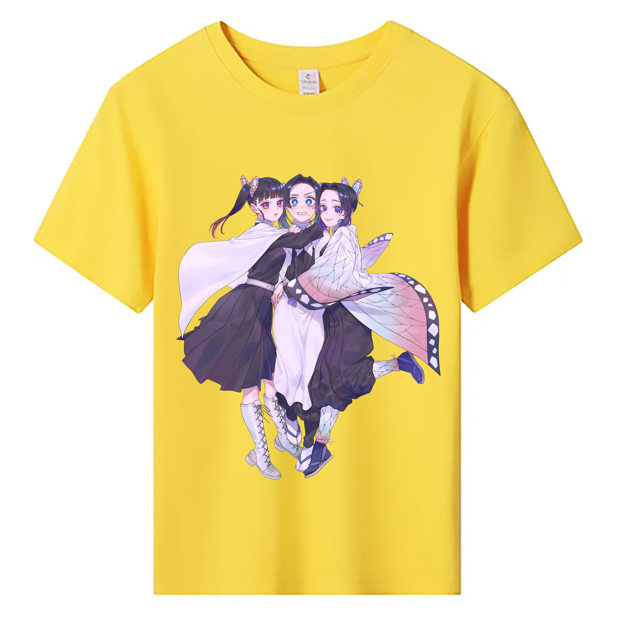（画像用） 鬼滅の刃（きめつのやいば）蟲柱-胡蝶 しのぶ／こちょう しのぶ Kochou Shinobu 綿100％キッズTシャツ（フロントプリント）