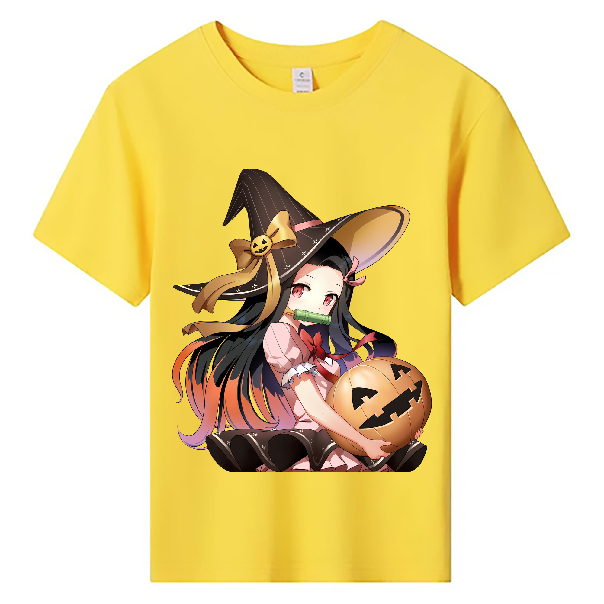 （画像用） 鬼滅の刃（きめつのやいば）竈門 禰󠄀豆子／かまど ねずこ Kamado Nezuko 綿100％キッズTシャツ（フロントプリント）