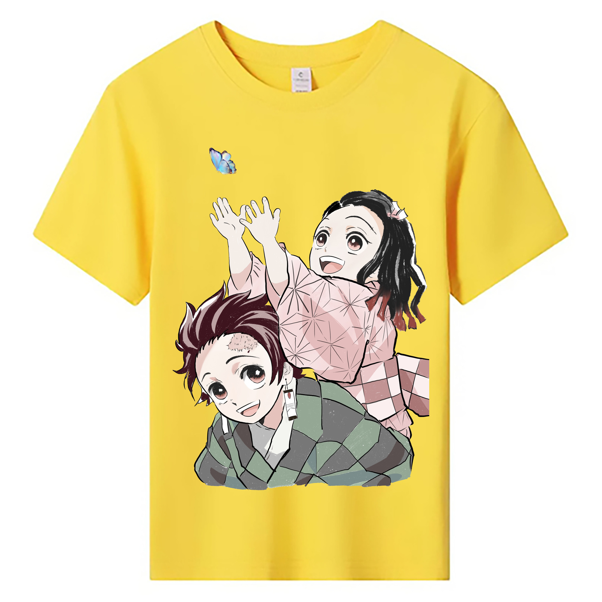 （画像用） 鬼滅の刃（きめつのやいば）竈門 禰󠄀豆子／かまど ねずこ Kamado Nezuko 綿100％キッズTシャツ（フロントプリント）