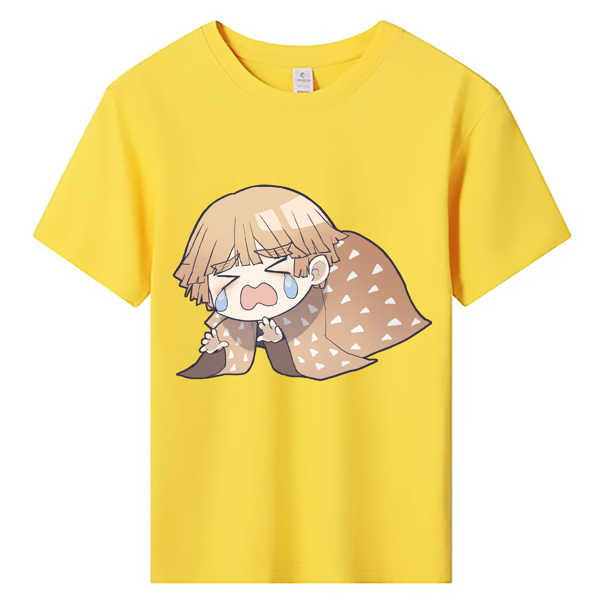 （画像用） 鬼滅の刃（きめつのやいば）我妻 善逸／あがつま ぜんいつ Agatsuma Zenitsu 綿100％キッズTシャツ（フロントプリント）