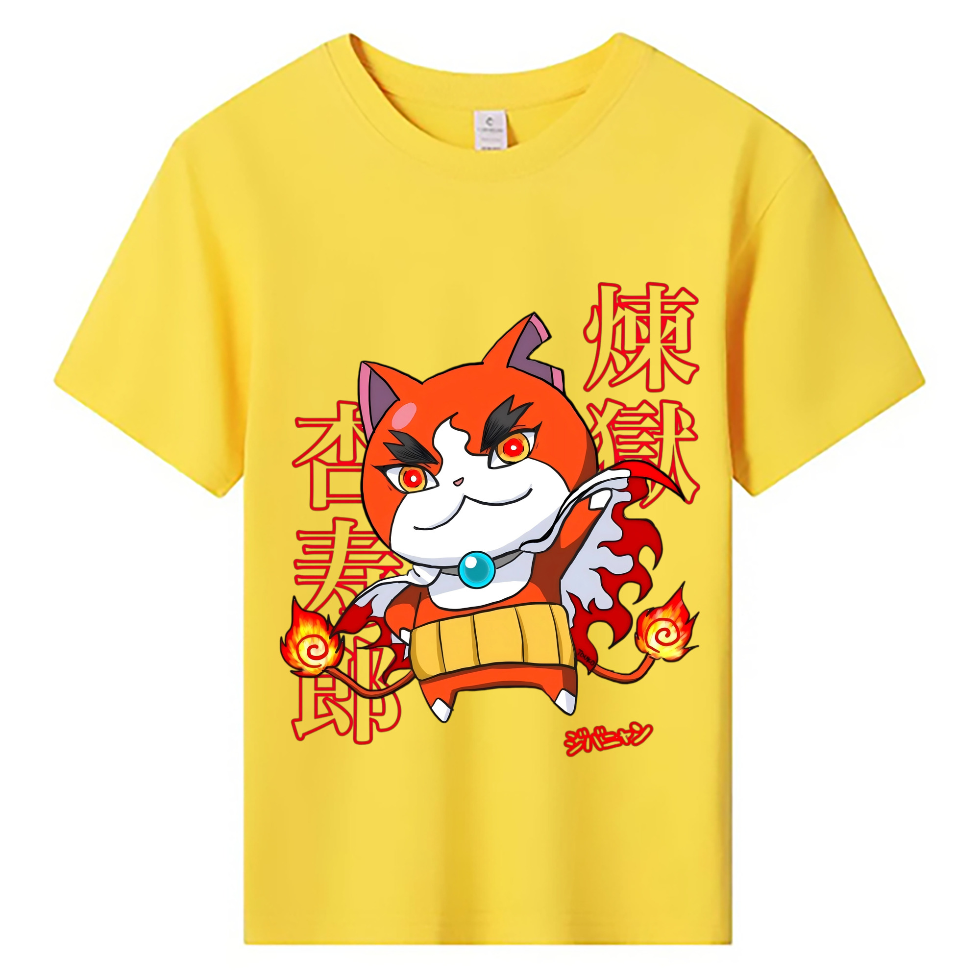 （画像用） 鬼滅の刃（きめつのやいば）炎柱-煉󠄁獄 杏寿郎／れんごく きょうじゅろう Rengoku Kyoujurou 綿100％キッズTシャツ（フロントプリント）