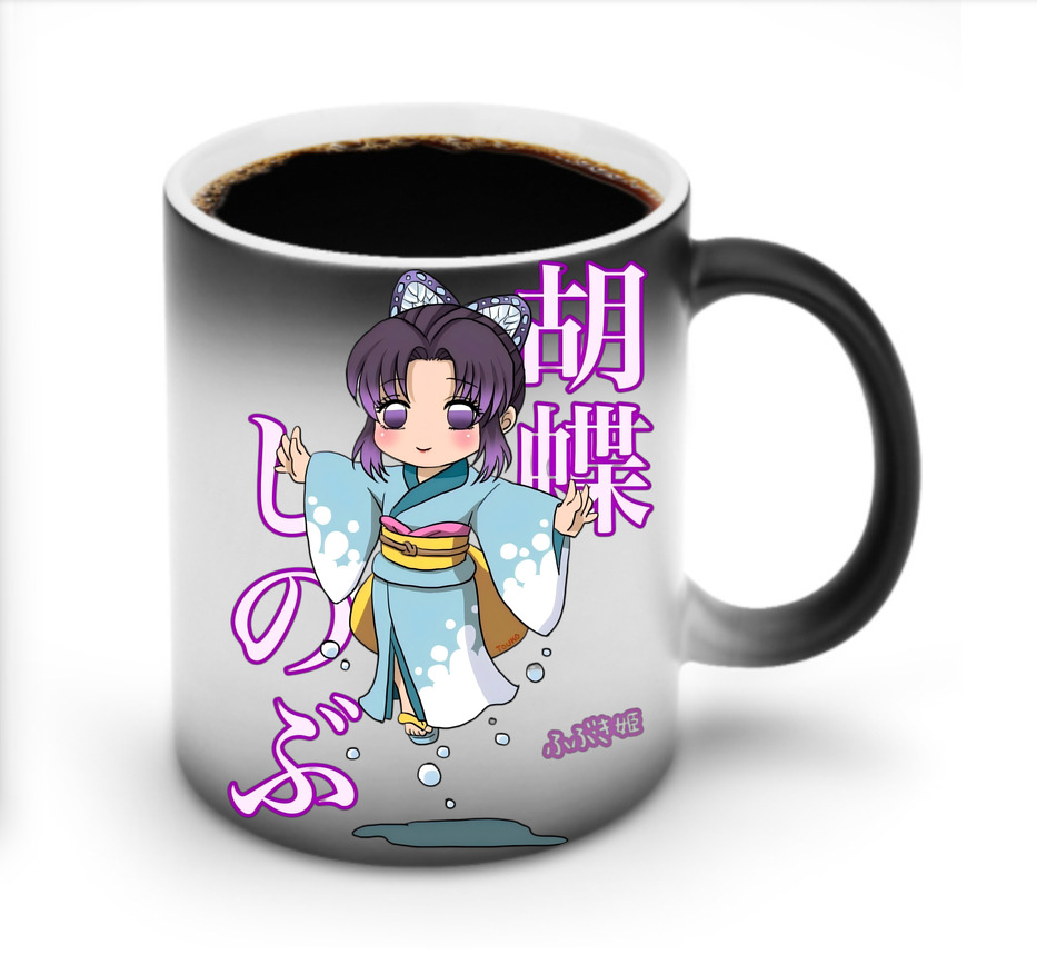 （画像用） 鬼滅の刃（きめつのやいば）蟲柱-胡蝶 しのぶ／こちょう しのぶ Kochou Shinobu 温度変色マグカップ