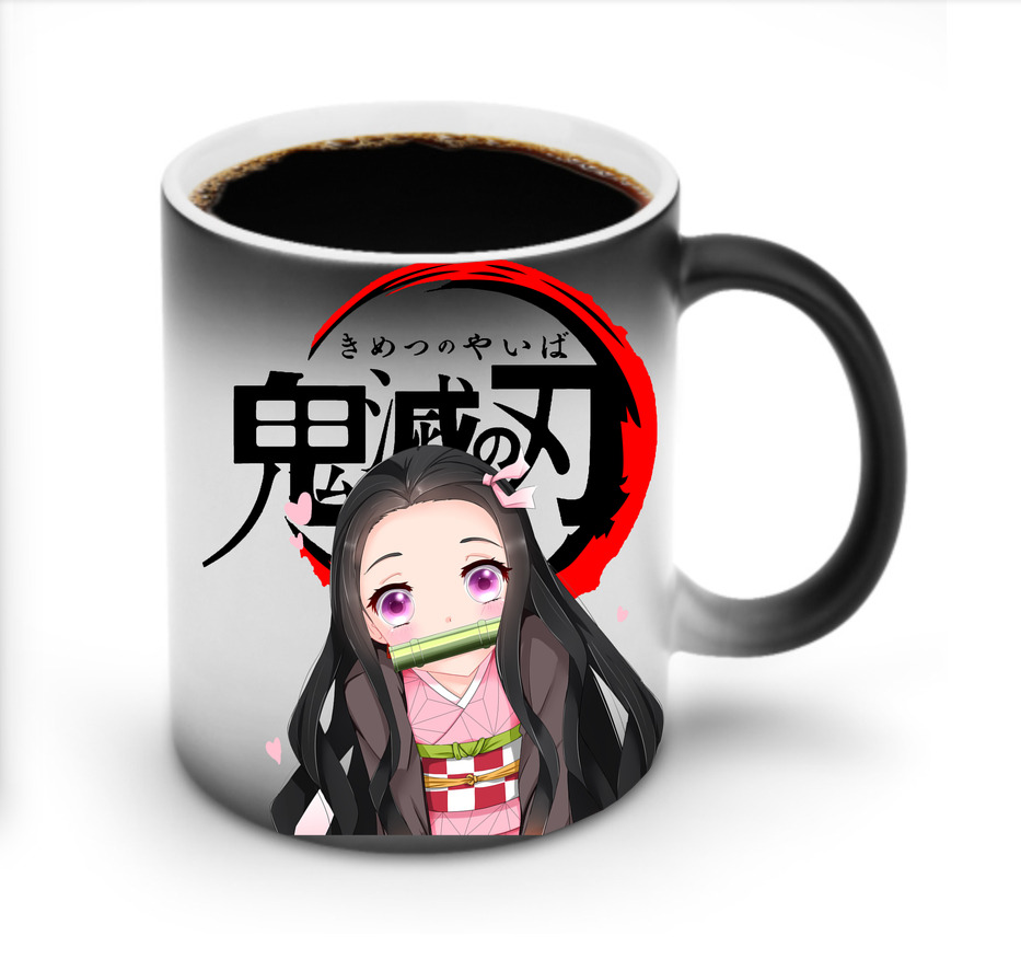 （画像用） 鬼滅の刃（きめつのやいば）竈門 禰󠄀豆子／かまど ねずこ Kamado Nezuko 温度変色マグカップ