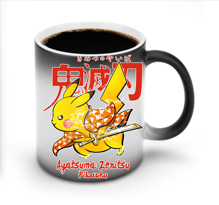 （画像用） 鬼滅の刃（きめつのやいば）我妻 善逸／あがつま ぜんいつ Agatsuma Zenitsu 温度変色マグカップ