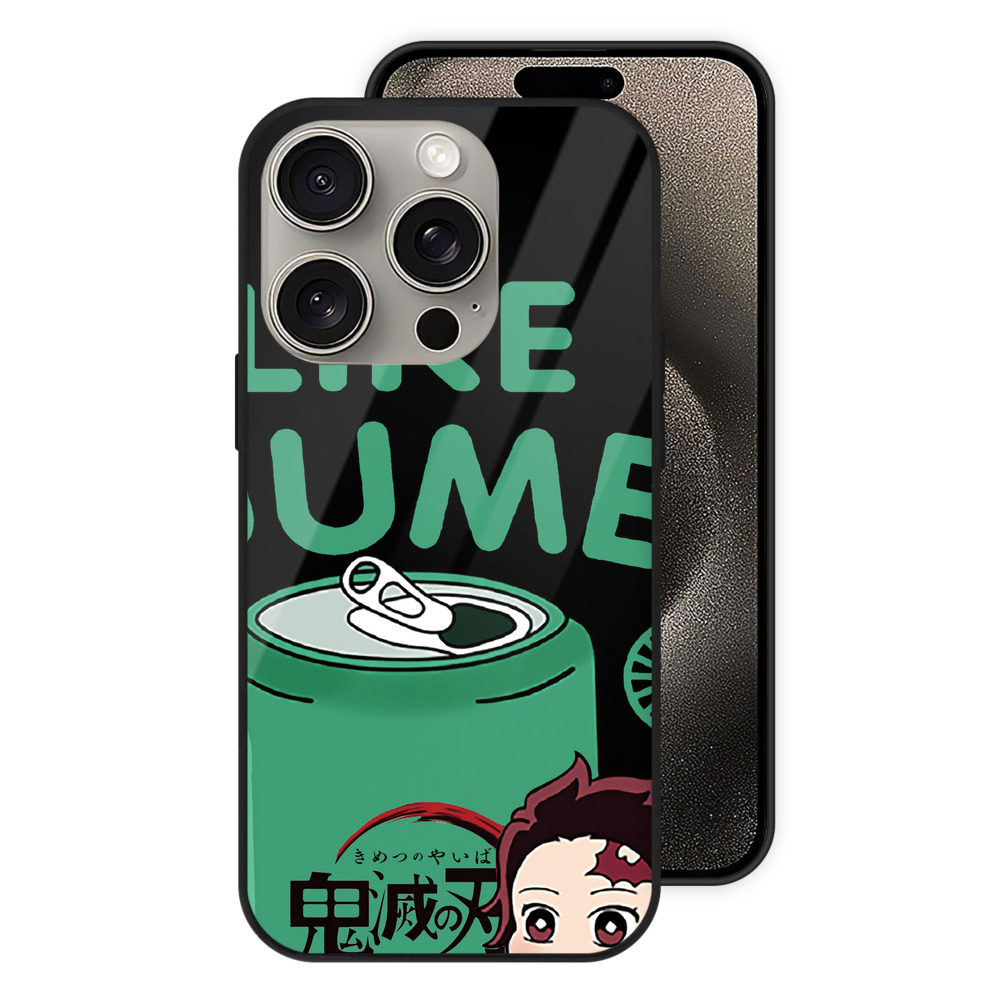 （画像用） 鬼滅の刃 竈門 炭治郎／かまど たんじろう Kamado Tanjirou 【iPhone15Pro対応】スマホケース 耐衝撃＆黄変防止 背面ガラス