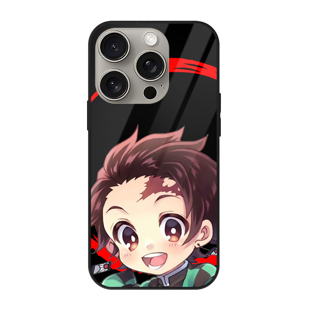 （画像用） 鬼滅の刃 竈門 炭治郎／かまど たんじろう Kamado Tanjirou 【iPhone15Pro対応】スマホケース 耐衝撃＆黄変防止 背面ガラス