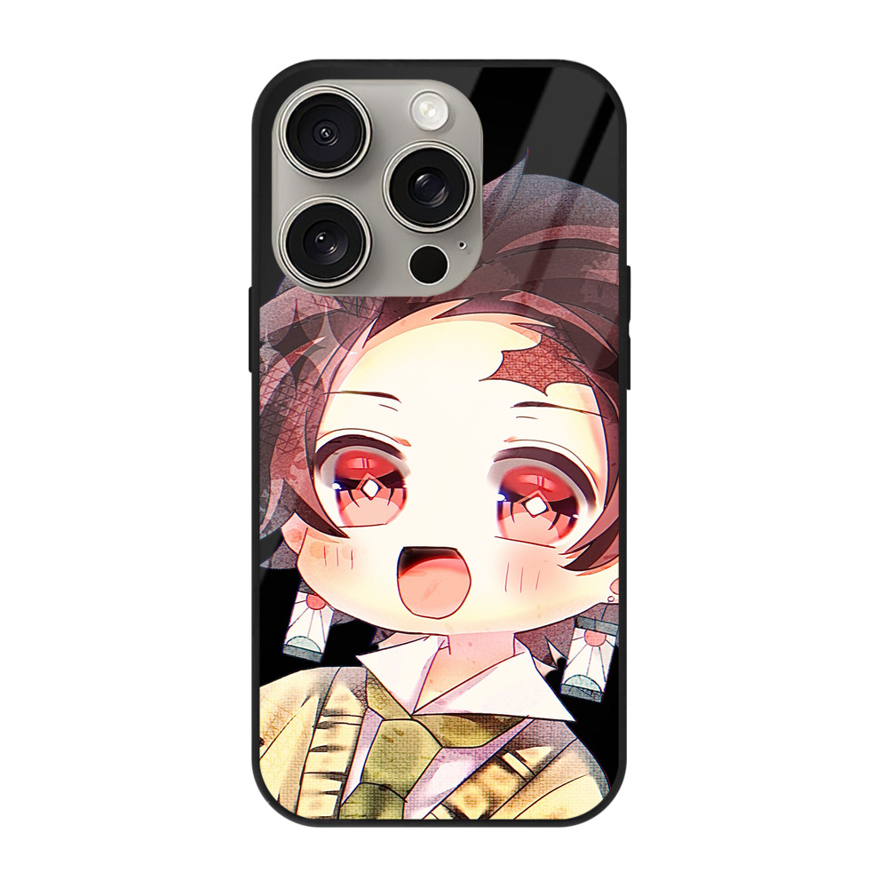 （画像用） 鬼滅の刃 竈門 炭治郎／かまど たんじろう Kamado Tanjirou 【iPhone15Pro対応】スマホケース 耐衝撃＆黄変防止 背面ガラス