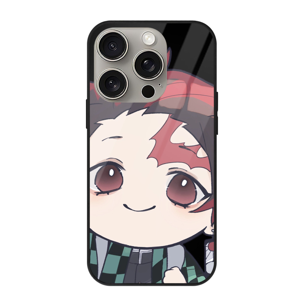 （画像用） 鬼滅の刃 竈門 炭治郎／かまど たんじろう Kamado Tanjirou 【iPhone15Pro対応】スマホケース 耐衝撃＆黄変防止 背面ガラス