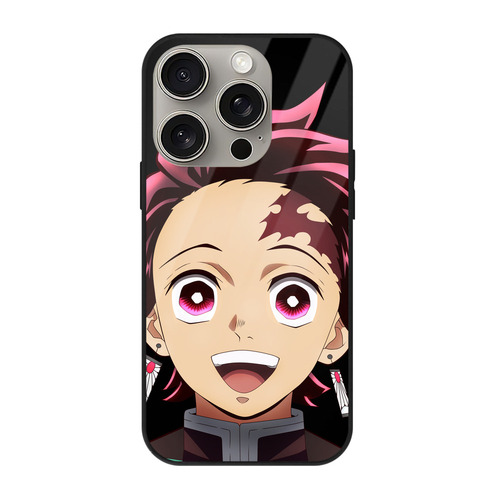 （画像用） 鬼滅の刃 竈門 炭治郎／かまど たんじろう Kamado Tanjirou 【iPhone15Pro対応】スマホケース 耐衝撃＆黄変防止 背面ガラス