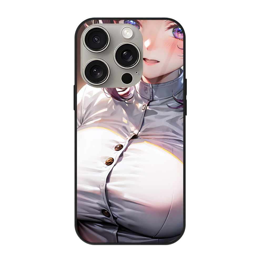 （画像用） 鬼滅の刃（きめつのやいば）蟲柱-胡蝶 しのぶ／こちょう しのぶ Kochou Shinobu 【iPhone15Pro対応】スマホケース 耐衝撃＆黄変防止 背面ガラス