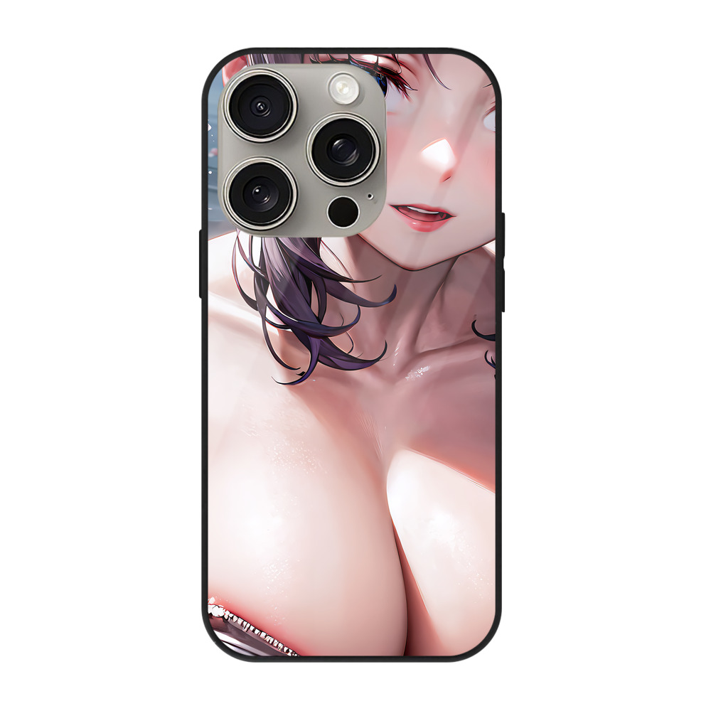（画像用） 鬼滅の刃（きめつのやいば）蟲柱-胡蝶 しのぶ／こちょう しのぶ Kochou Shinobu 【iPhone15Pro対応】スマホケース 耐衝撃＆黄変防止 背面ガラス