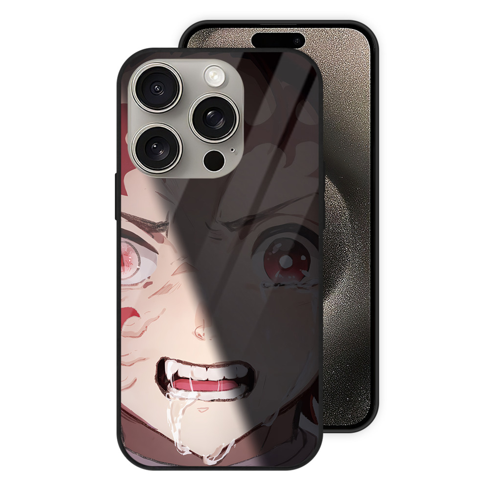 （画像用） 鬼滅の刃（きめつのやいば）竈門 炭治郎／かまど たんじろう Kamado Tanjirou 【iPhone15Pro対応】スマホケース 耐衝撃＆黄変防止 背面ガラス