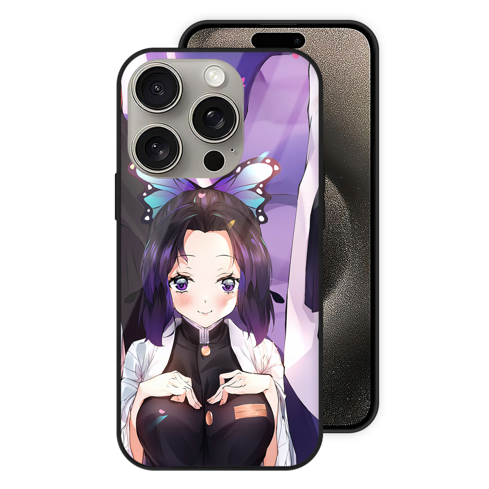 （画像用） 鬼滅の刃（きめつのやいば）竈門 禰󠄀豆子／かまど ねずこ Kamado Nezuko 【iPhone15Pro対応】スマホケース 耐衝撃＆黄変防止 背面ガラス