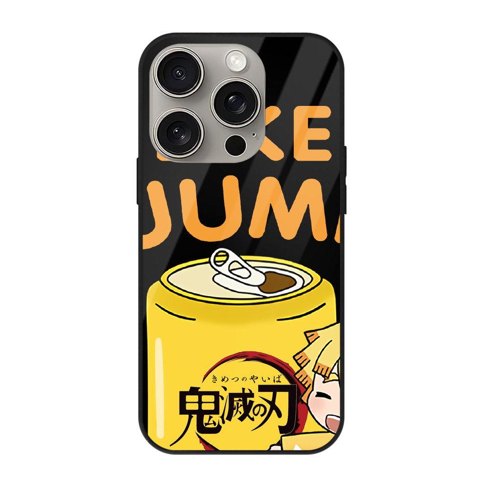 （画像用） 鬼滅の刃（きめつのやいば）我妻 善逸／あがつま ぜんいつ Agatsuma Zenitsu 【iPhone15Pro対応】スマホケース 耐衝撃＆黄変防止 背面ガラス