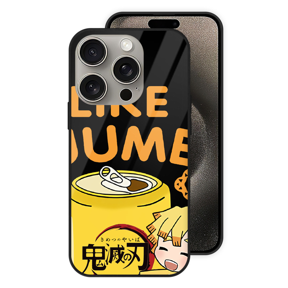 （画像用） 鬼滅の刃（きめつのやいば）我妻 善逸／あがつま ぜんいつ Agatsuma Zenitsu 【iPhone15Pro対応】スマホケース 耐衝撃＆黄変防止 背面ガラス