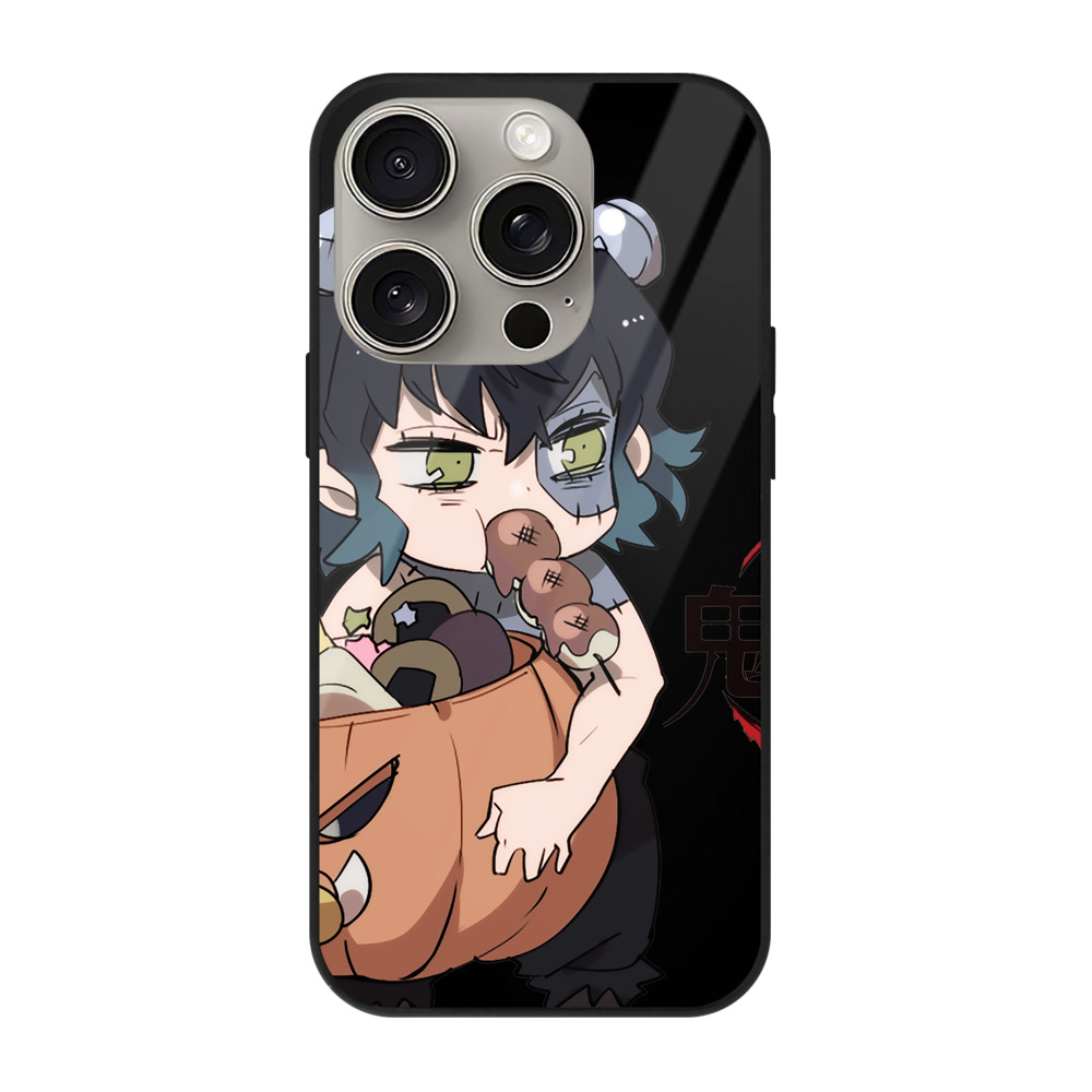（画像用） 鬼滅の刃（きめつのやいば）嘴平 伊之助／はしびら いのすけ Hashibira Inosuke 【iPhone15Pro対応】スマホケース 耐衝撃＆黄変防止 背面ガラス