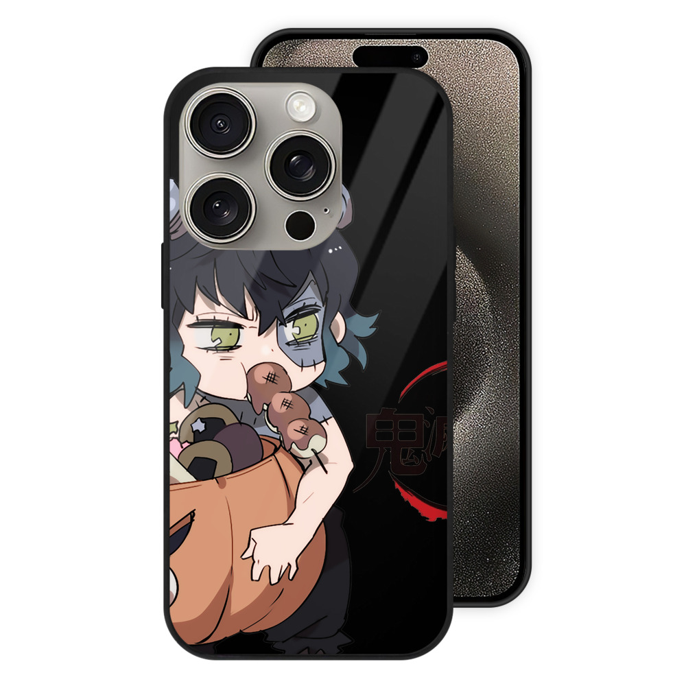 （画像用） 鬼滅の刃（きめつのやいば）嘴平 伊之助／はしびら いのすけ Hashibira Inosuke 【iPhone15Pro対応】スマホケース 耐衝撃＆黄変防止 背面ガラス