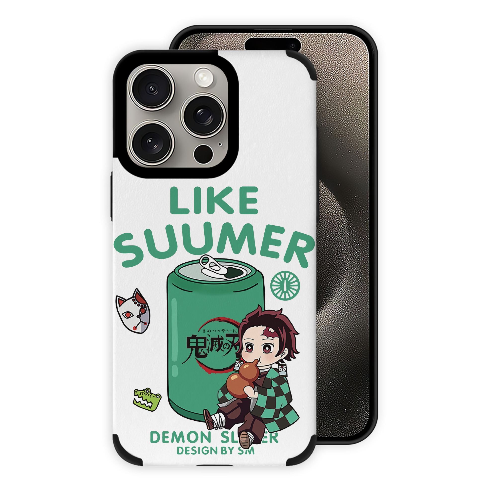 （画像用） 鬼滅の刃 竈門 炭治郎／かまど たんじろう Kamado Tanjirou 【iPhone15ProMax対応】 PUレザー スマホケース 耐衝撃＆黄変防止