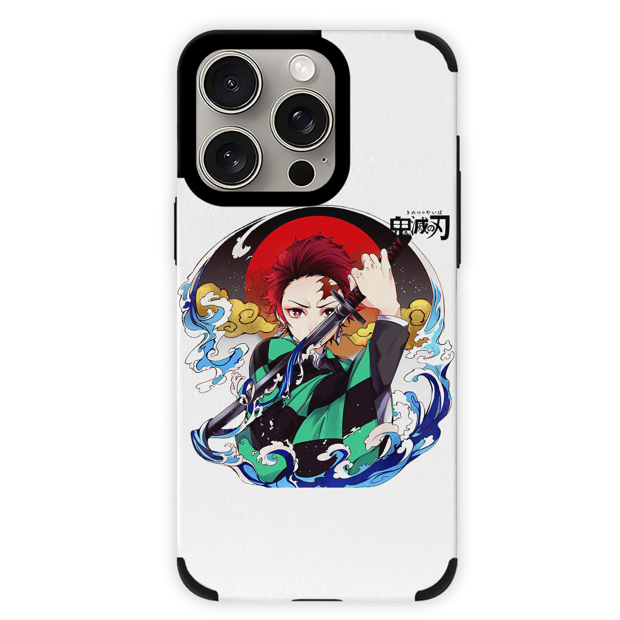 （画像用） 鬼滅の刃 竈門 炭治郎／かまど たんじろう Kamado Tanjirou 【iPhone15ProMax対応】 PUレザー スマホケース 耐衝撃＆黄変防止