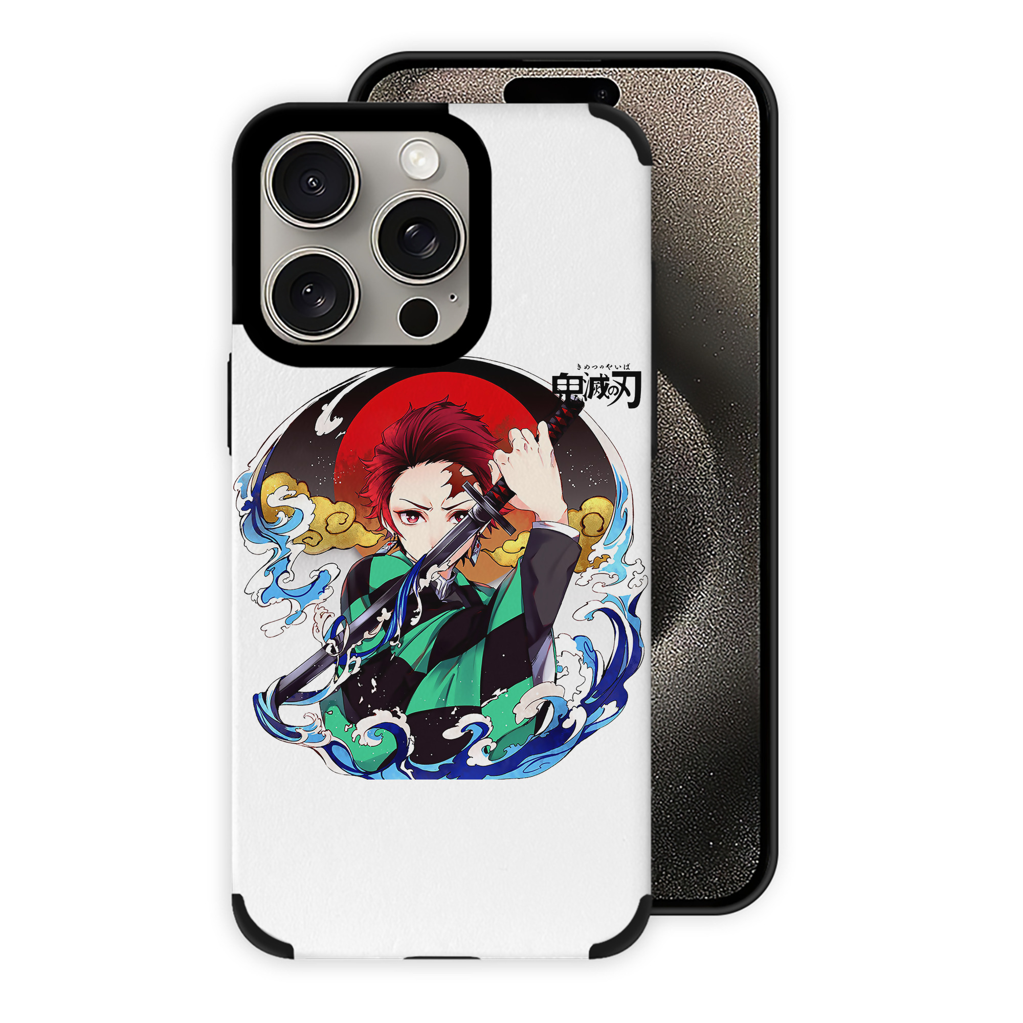 （画像用） 鬼滅の刃 竈門 炭治郎／かまど たんじろう Kamado Tanjirou 【iPhone15ProMax対応】 PUレザー スマホケース 耐衝撃＆黄変防止