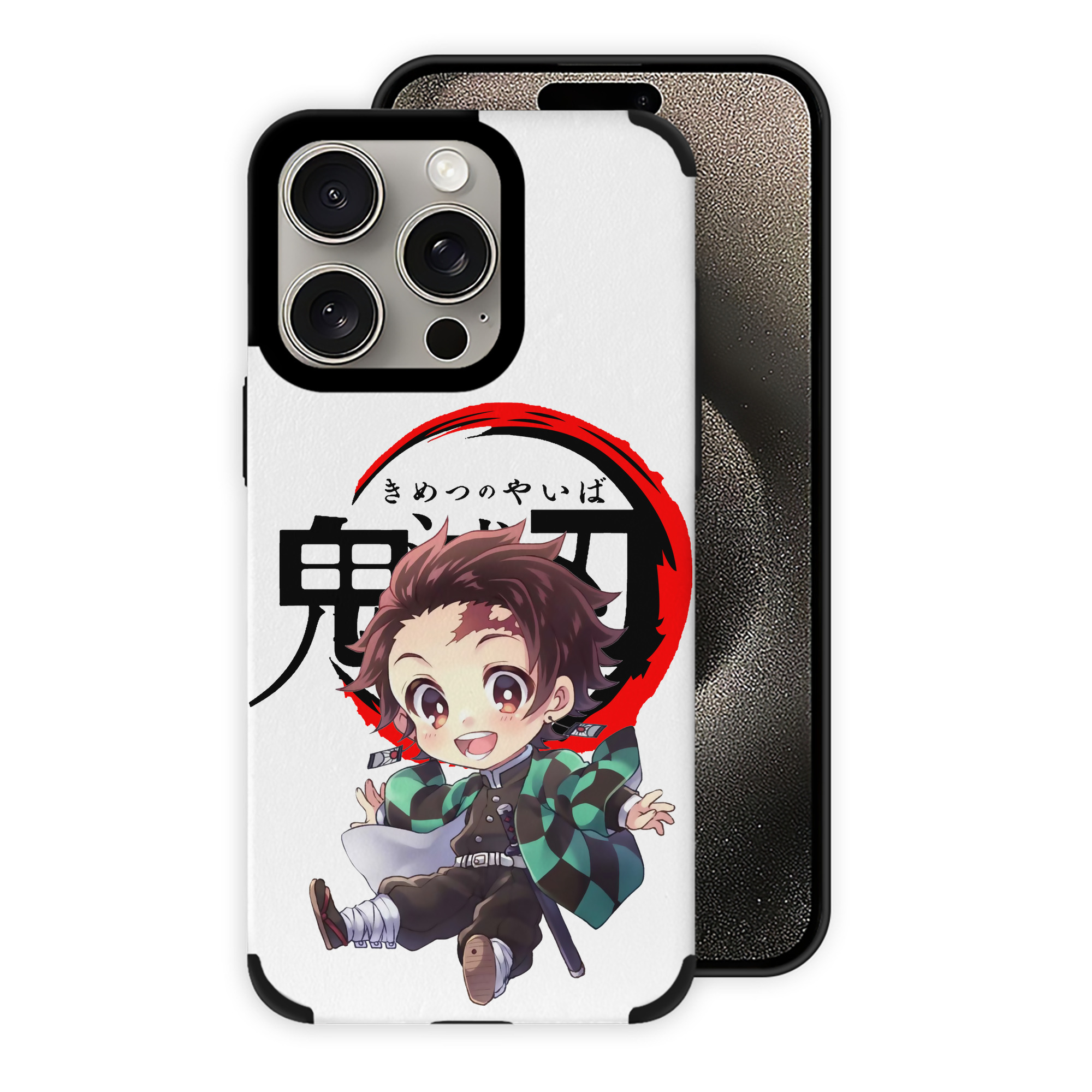 （画像用） 鬼滅の刃 竈門 炭治郎／かまど たんじろう Kamado Tanjirou 【iPhone15ProMax対応】 PUレザー スマホケース 耐衝撃＆黄変防止