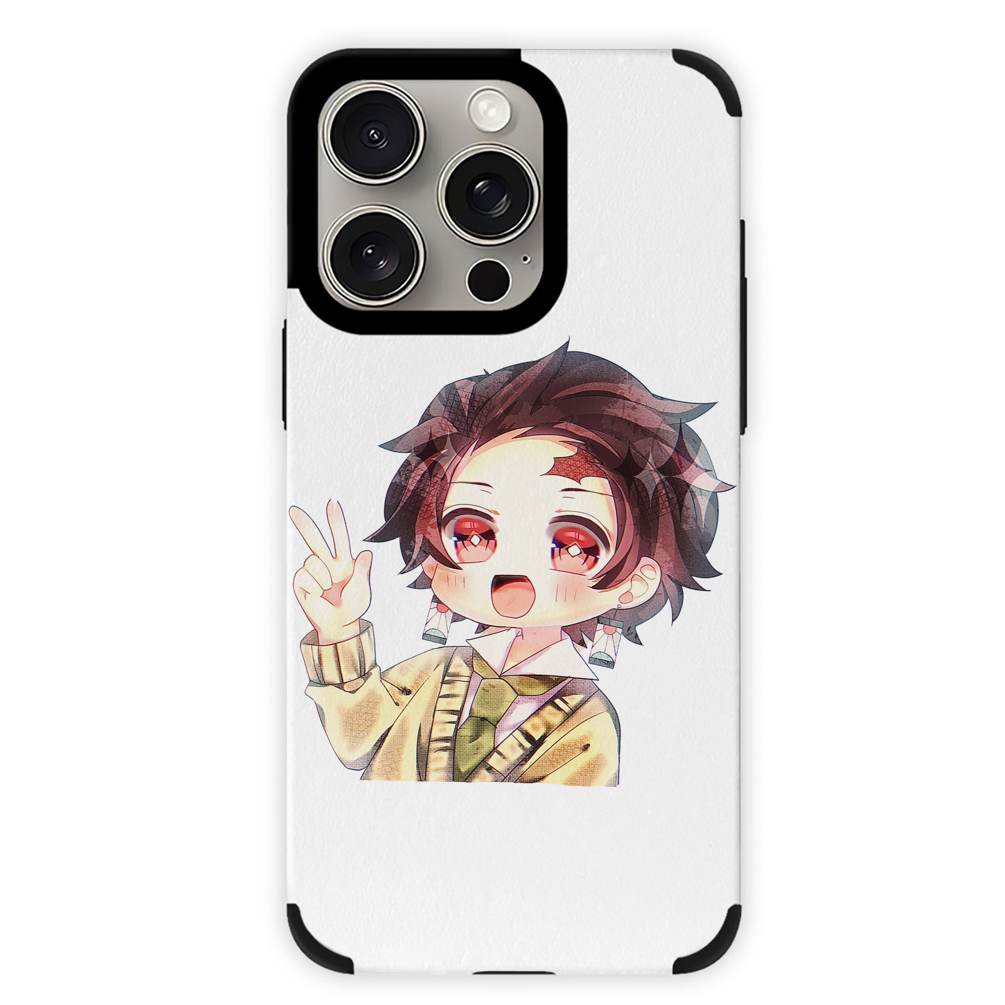 （画像用） 鬼滅の刃 竈門 炭治郎／かまど たんじろう Kamado Tanjirou 【iPhone15ProMax対応】 PUレザー スマホケース 耐衝撃＆黄変防止