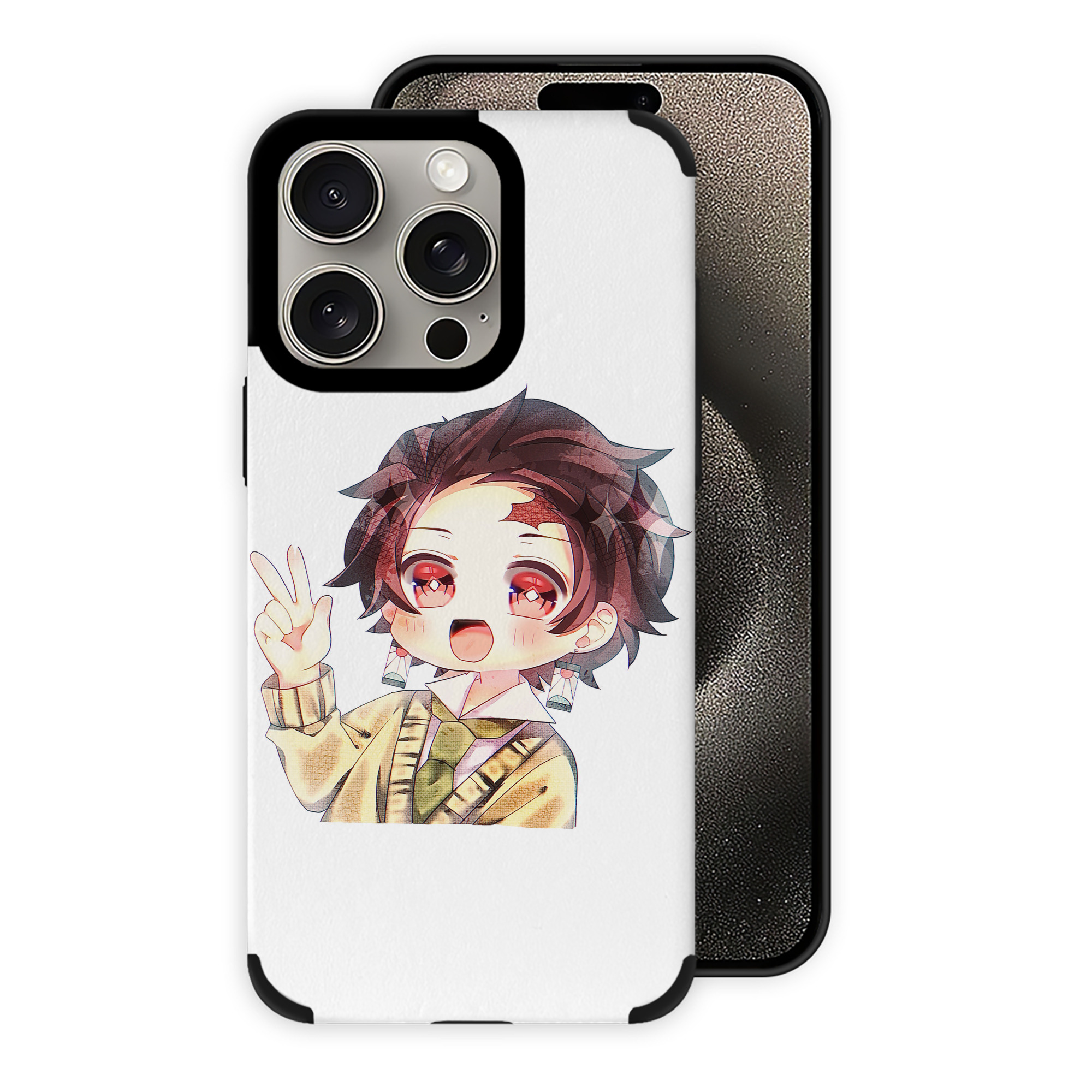 （画像用） 鬼滅の刃 竈門 炭治郎／かまど たんじろう Kamado Tanjirou 【iPhone15ProMax対応】 PUレザー スマホケース 耐衝撃＆黄変防止