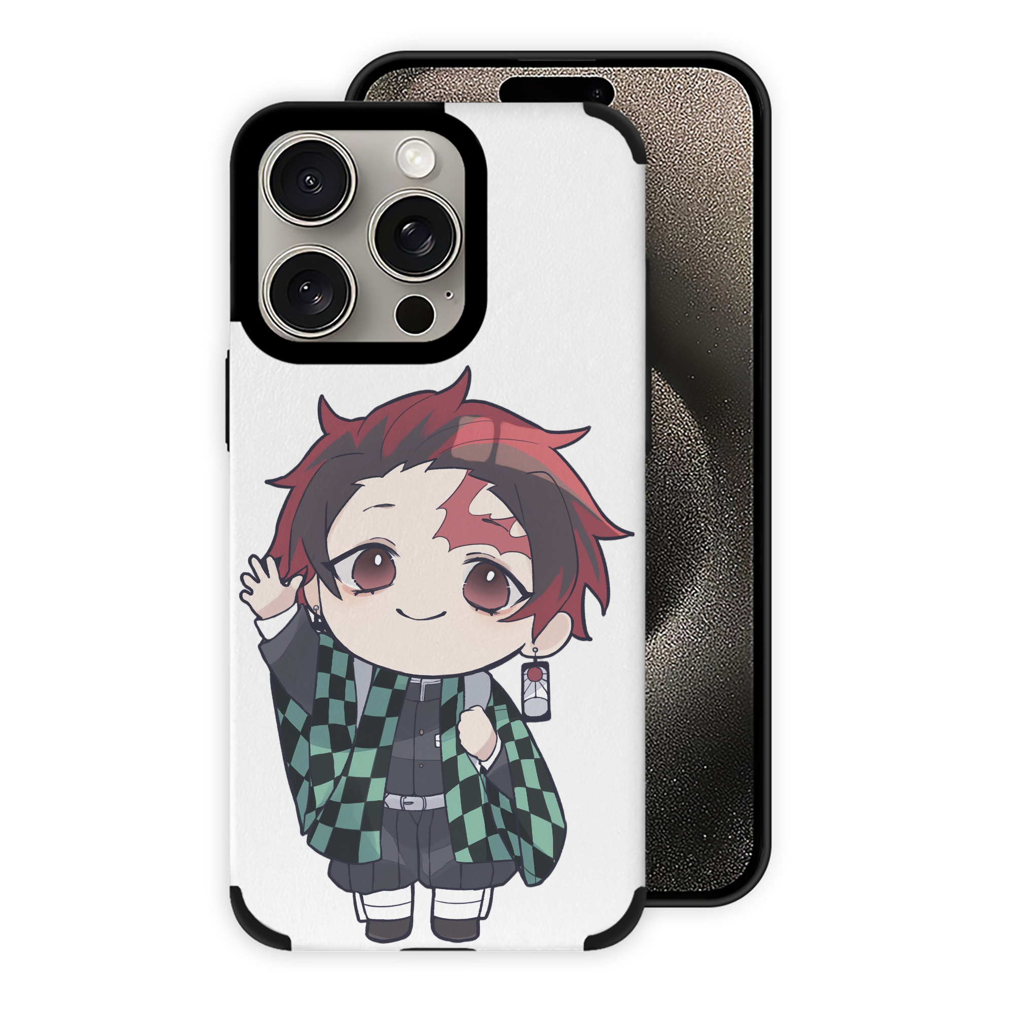 （画像用） 鬼滅の刃 竈門 炭治郎／かまど たんじろう Kamado Tanjirou 【iPhone15ProMax対応】 PUレザー スマホケース 耐衝撃＆黄変防止