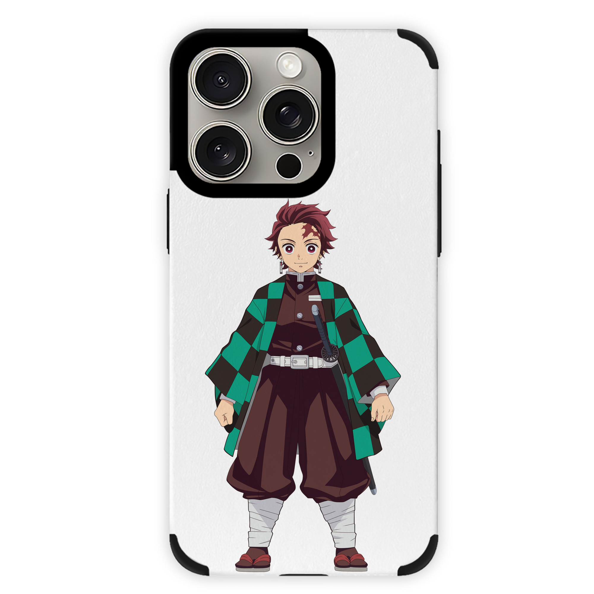（画像用） 鬼滅の刃 竈門 炭治郎／かまど たんじろう Kamado Tanjirou 【iPhone15ProMax対応】 PUレザー スマホケース 耐衝撃＆黄変防止