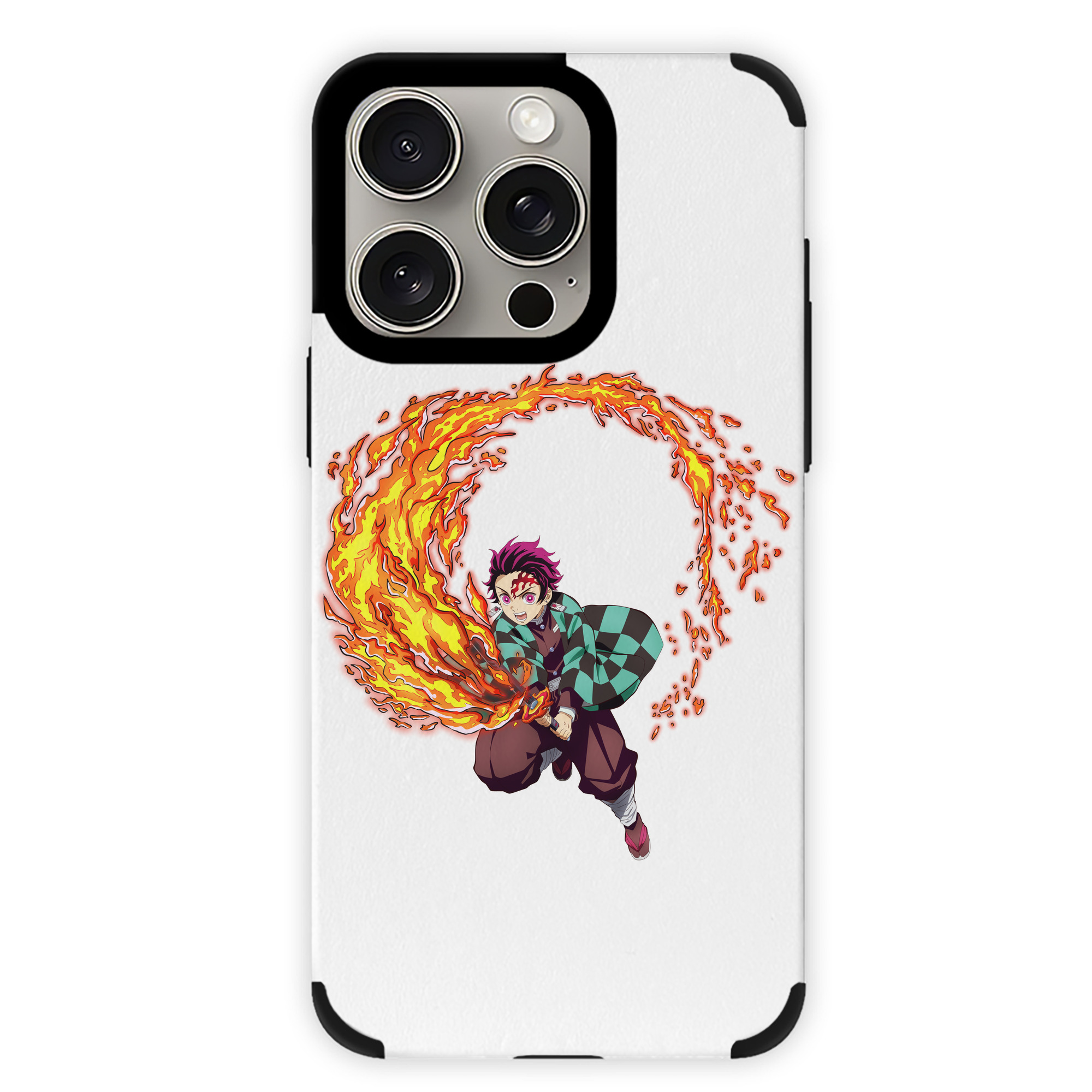 （画像用） 鬼滅の刃 竈門 炭治郎／かまど たんじろう Kamado Tanjirou 【iPhone15ProMax対応】 PUレザー スマホケース 耐衝撃＆黄変防止