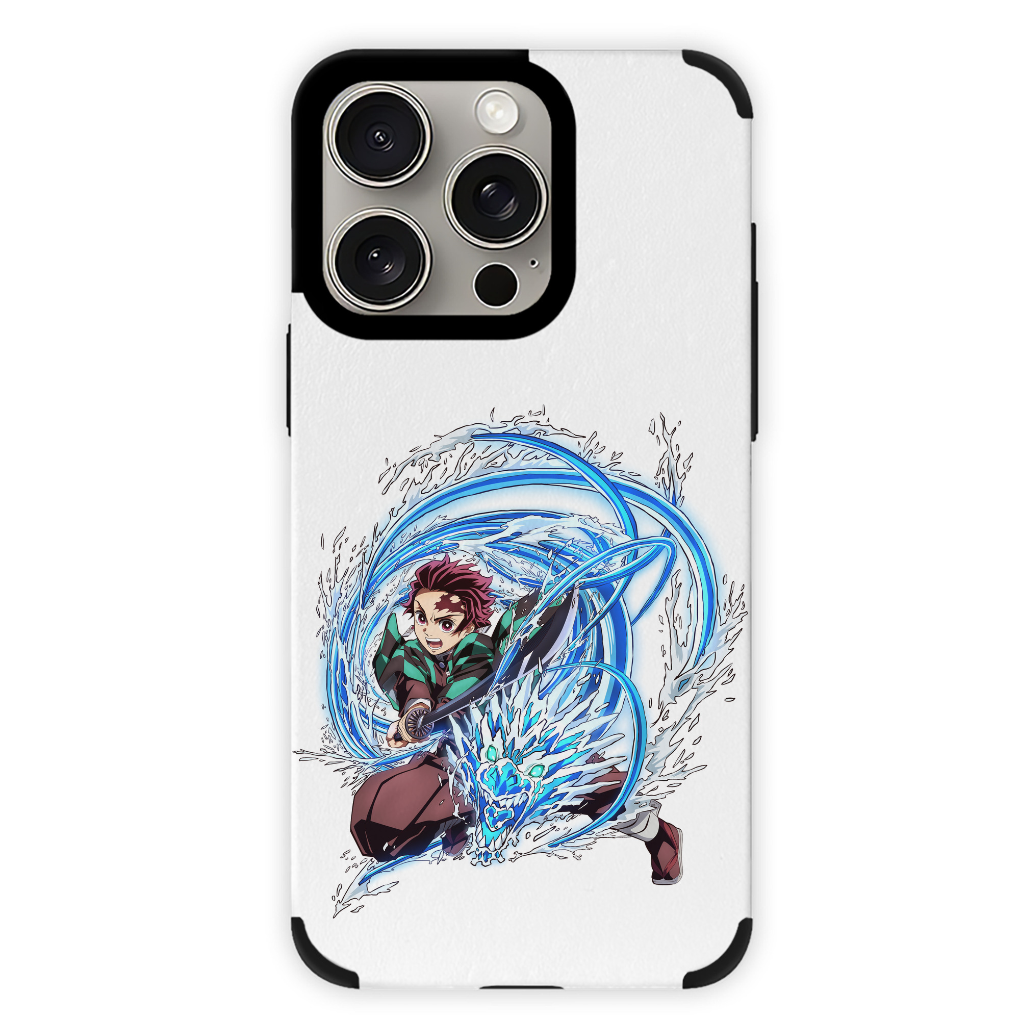 （画像用） 鬼滅の刃 竈門 炭治郎／かまど たんじろう Kamado Tanjirou 【iPhone15ProMax対応】 PUレザー スマホケース 耐衝撃＆黄変防止