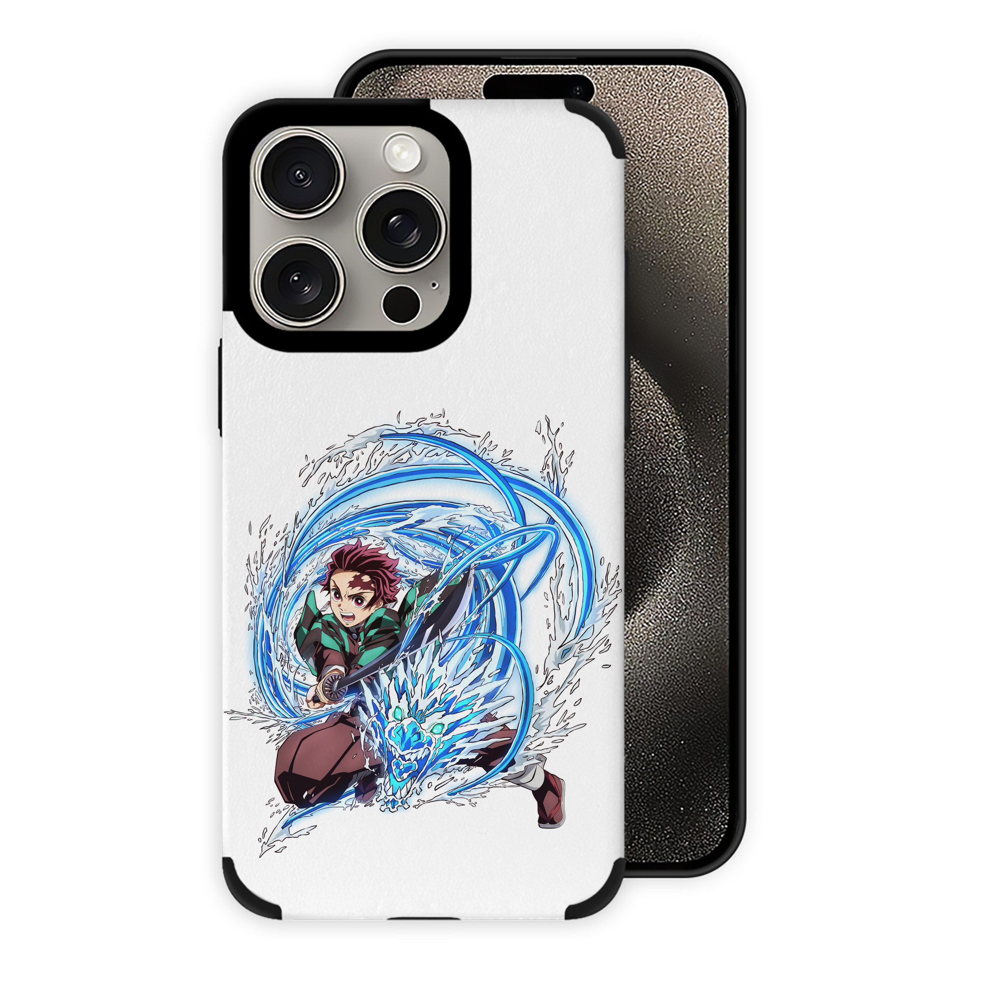 （画像用） 鬼滅の刃 竈門 炭治郎／かまど たんじろう Kamado Tanjirou 【iPhone15ProMax対応】 PUレザー スマホケース 耐衝撃＆黄変防止