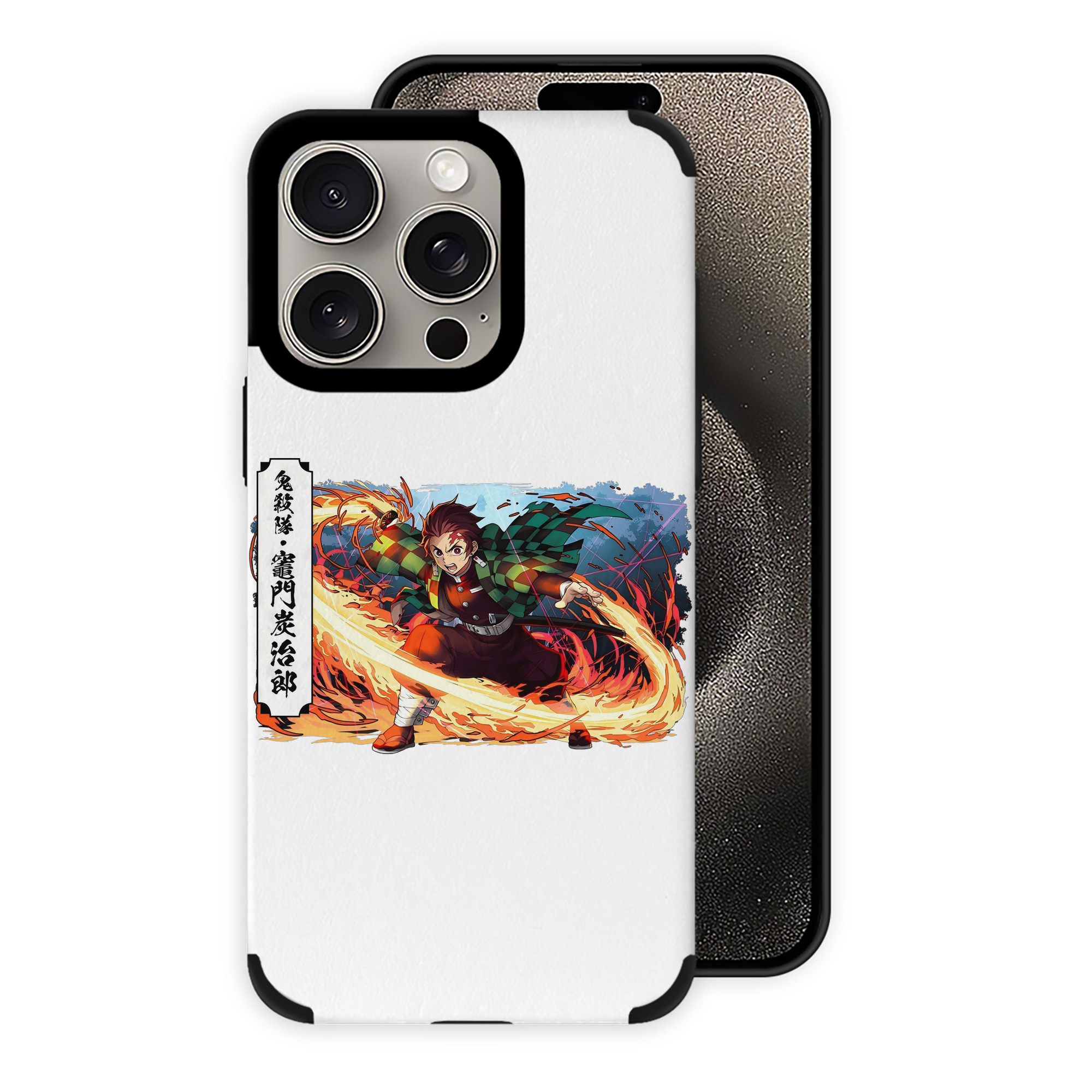 （画像用） 鬼滅の刃 竈門 炭治郎／かまど たんじろう Kamado Tanjirou 【iPhone15ProMax対応】 PUレザー スマホケース 耐衝撃＆黄変防止