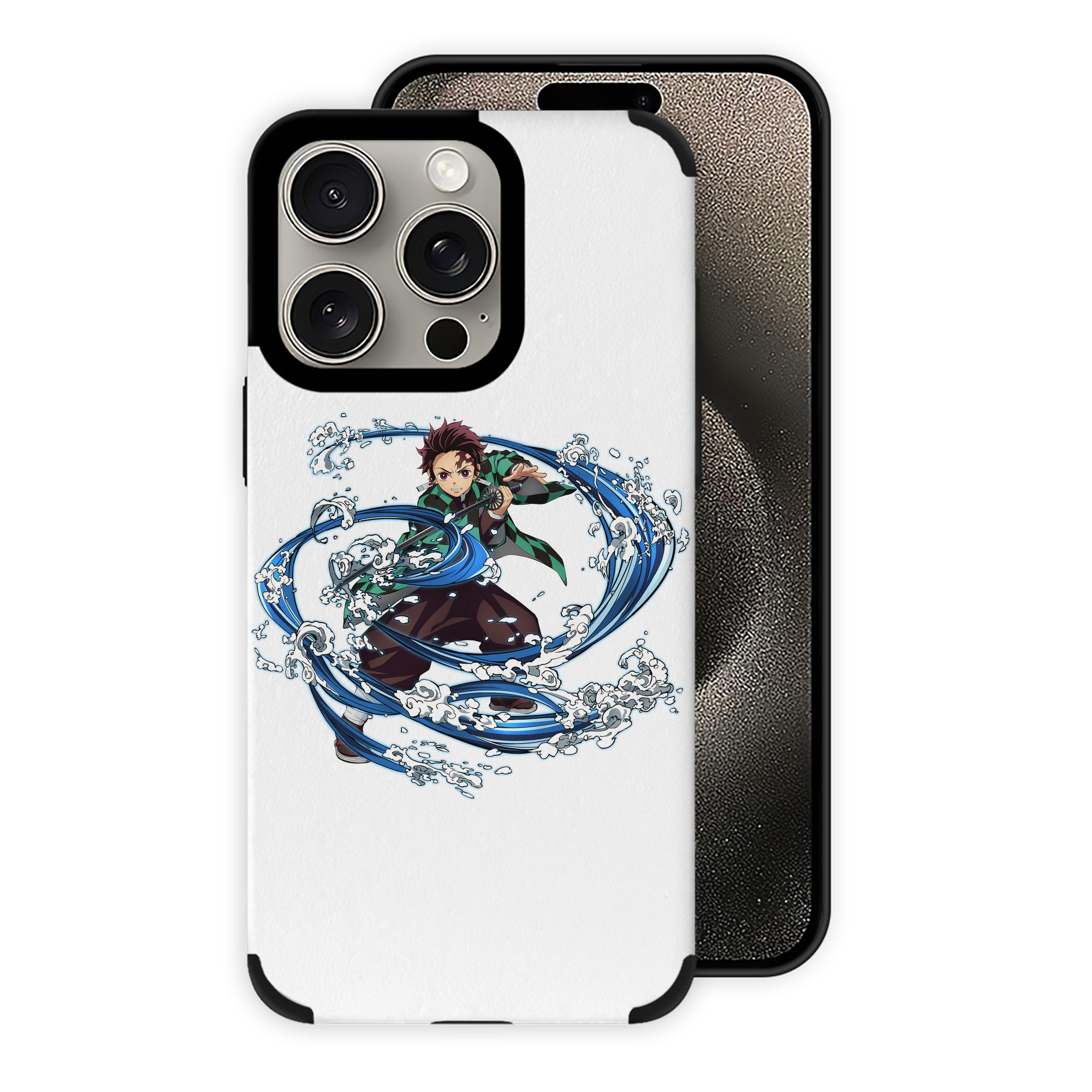 （画像用） 鬼滅の刃 竈門 炭治郎／かまど たんじろう Kamado Tanjirou 【iPhone15ProMax対応】 PUレザー スマホケース 耐衝撃＆黄変防止