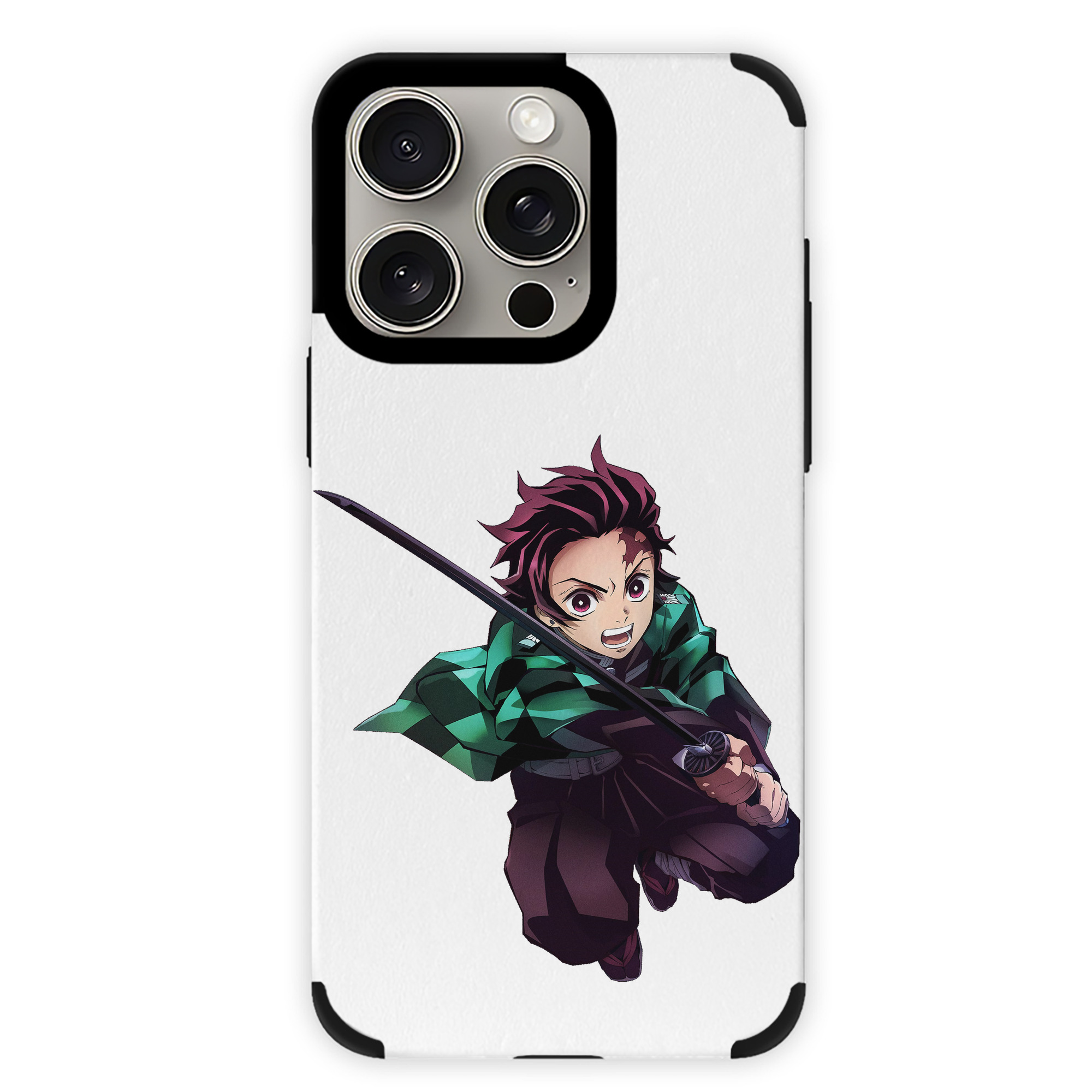 （画像用） 鬼滅の刃 竈門 炭治郎／かまど たんじろう Kamado Tanjirou 【iPhone15ProMax対応】 PUレザー スマホケース 耐衝撃＆黄変防止
